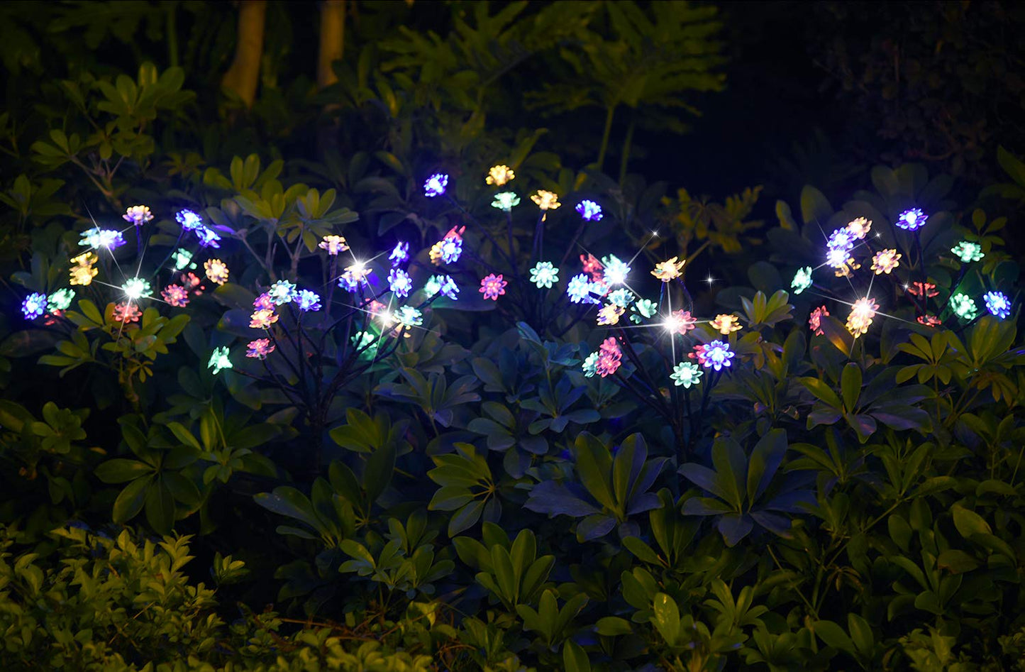TONULAX Solar Garden Lights - Upgraded Landscape Tree Lights with Larger Solar Capacity, Decorative Light Outdoor for Pathway, Patio, Front Yard Decoration(2 Pack)