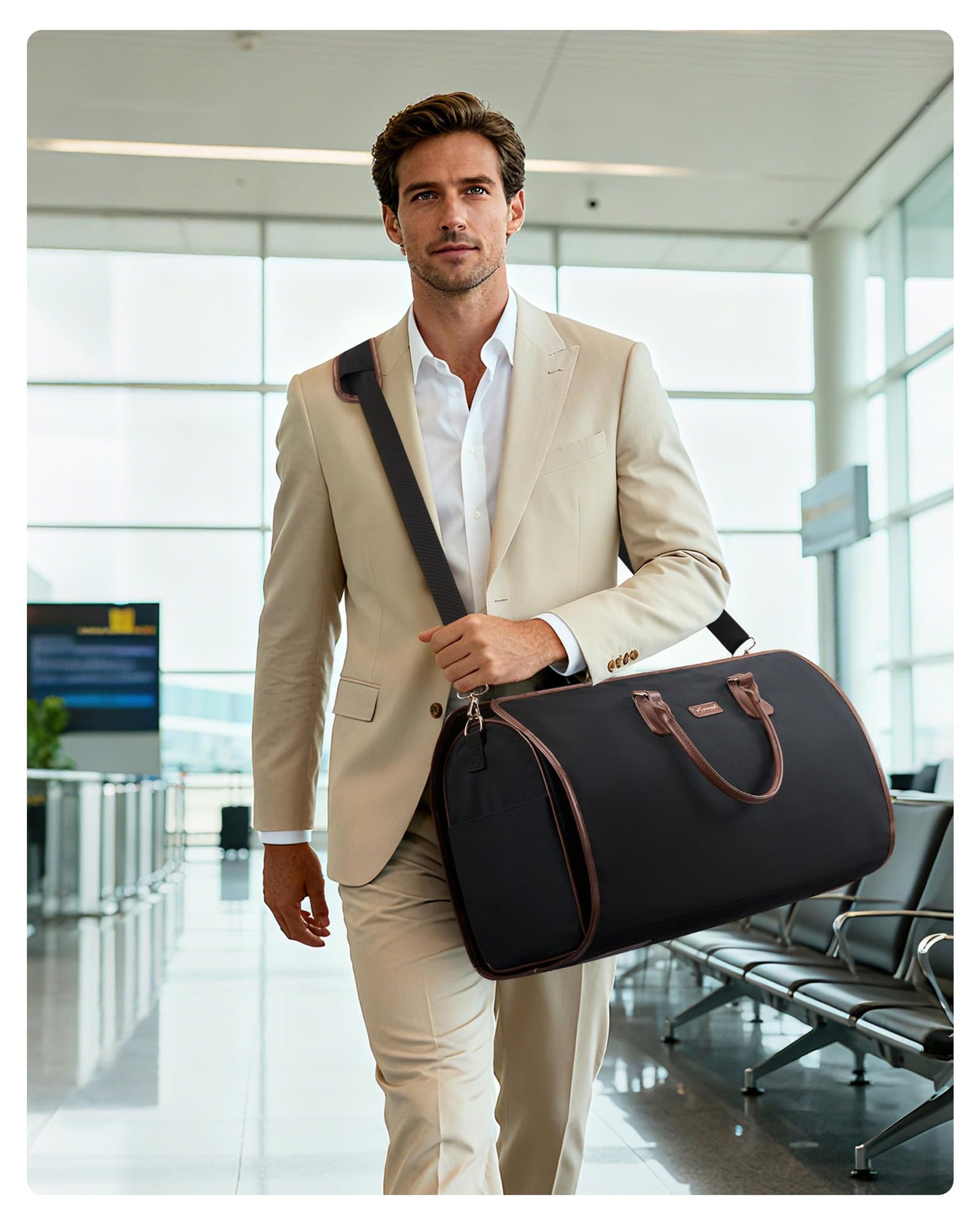 LOVEVOOK Convertible Travel Duffle Bag for Women Men,2 in 1 Garment Bag for Travel with Shoe Pouch,Overnight Weekender Carry On Duffel Bags for Airplane,Hanging Suitcase Suit Dress Business for Trip