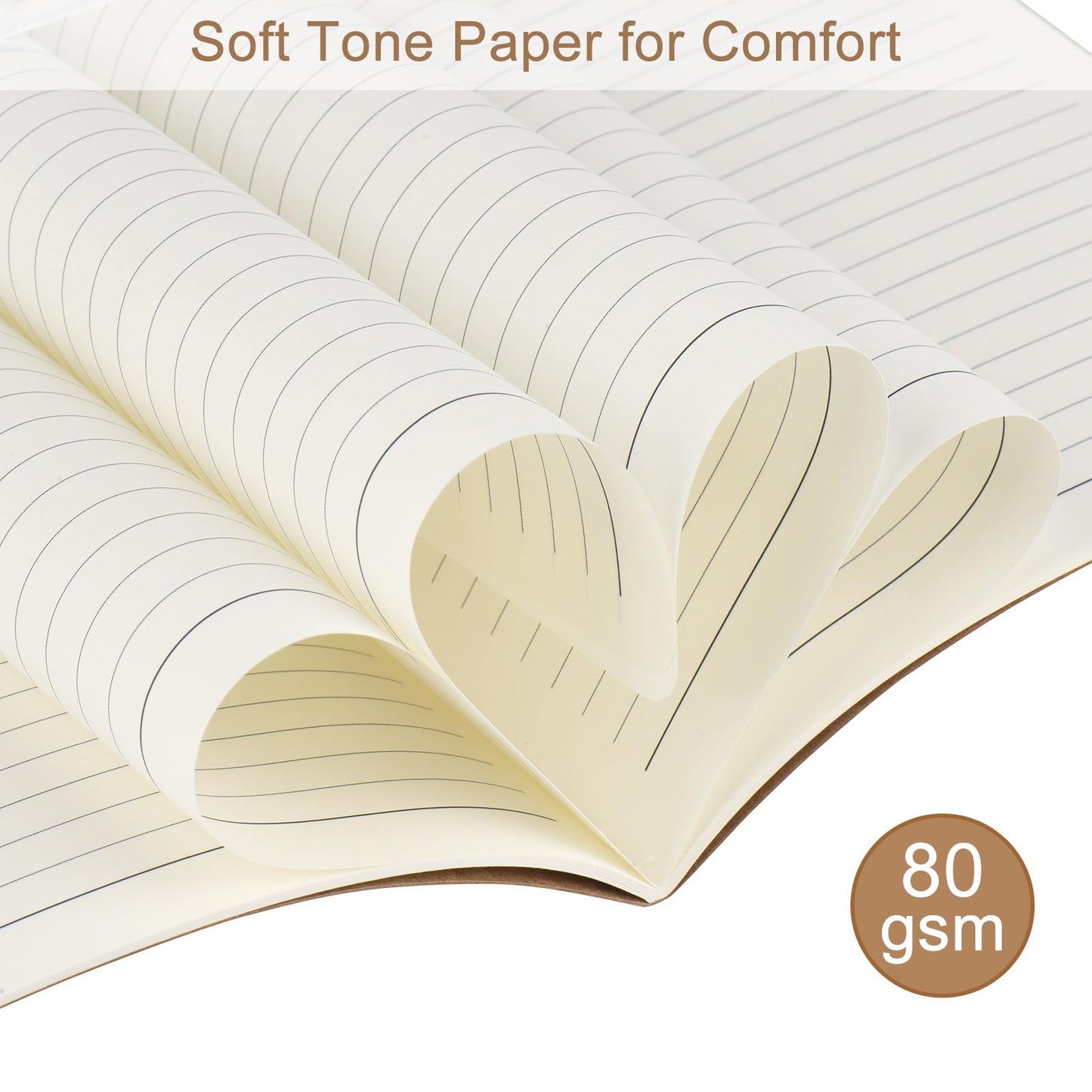 ZCZN 24 Pack A5 Kraft Notebooks Bulk, 8.15x5.5 Inches Lined Paper Journaling Notebooks, Notebooks for Work, Composition Notebooks for School, Journal Notebooks for Office, 60 Pages