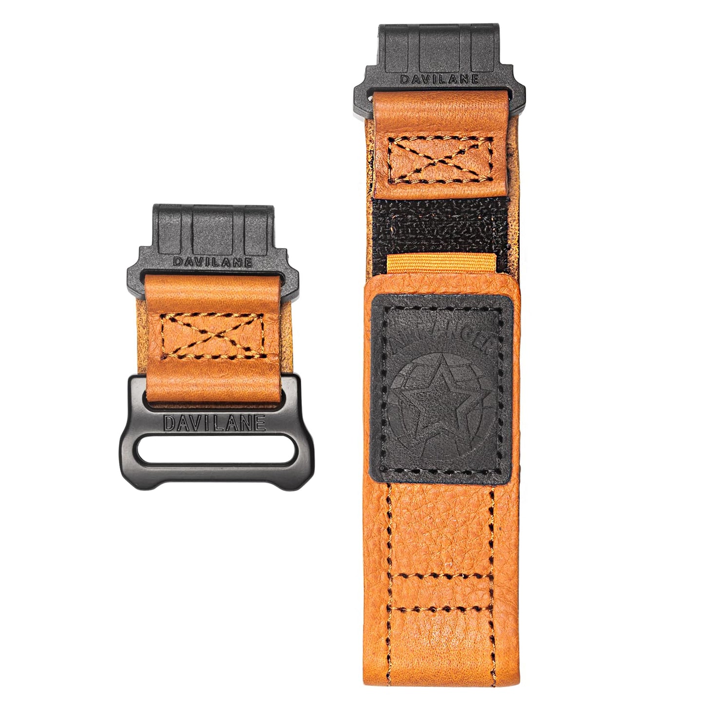 Compatible with Garmin Instinct 2/3 Watch Bands, Rugged Tactical Leather for Fēnix 8 47mm/E 47 mm/7/6/5, Quick Fit 22mm Strap Fit for Quatix 6/5/8 47mm, Approach S60/S62