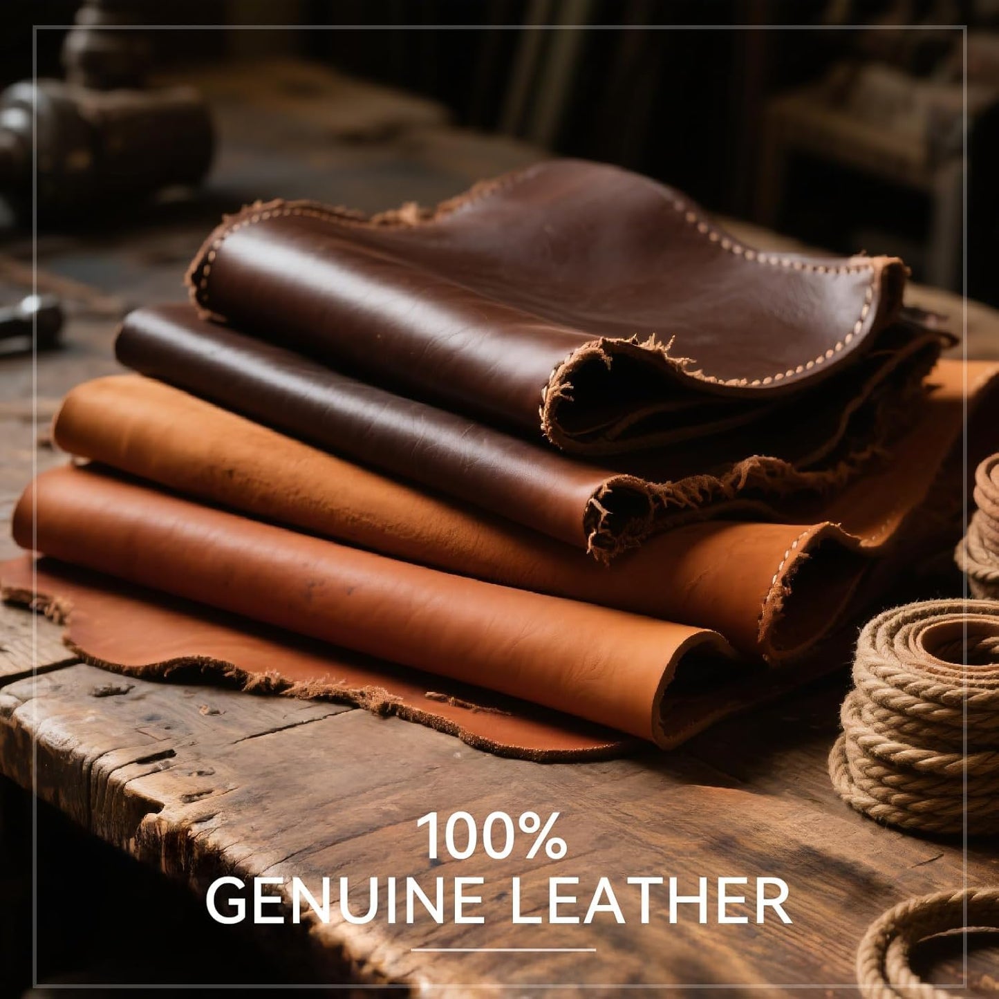 Genuine Leather Valet Tray-Handmade Brown Leather Catchall Organizer for Desk, Nightstand Bedside Desk & Entryway Table Storage Tray for Keys, Phone, Wallet, Coins, Jewelry for Women & Men