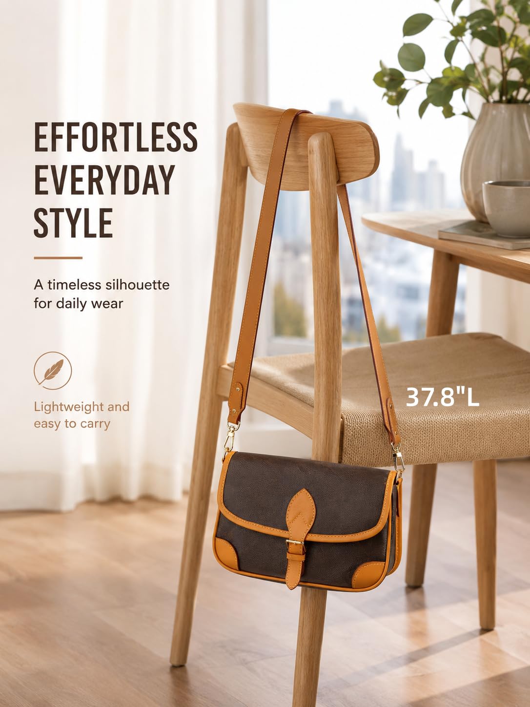 LOFZAR Wide Vachetta Leather Replacement Bag Strap, Fits Neverfull PM/MM/GM Graceful and More (25.5" L, Beeswax)