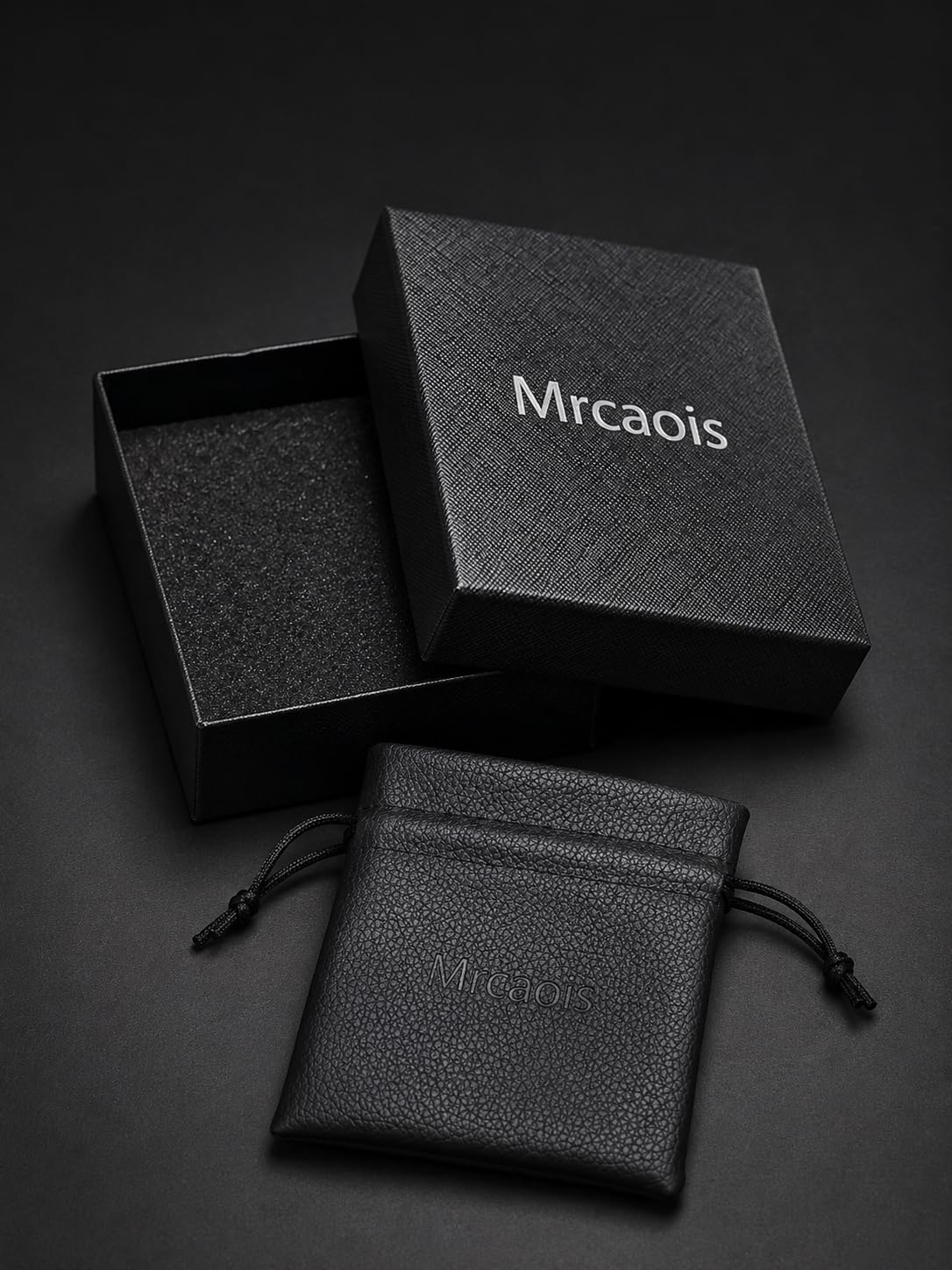 Mrcaois Retro Black Leather Bracelet Men, Vintage Cross Charm Bracelets - Genuine Leather Woven Strap for Graduation - Black, 8.3 Inch