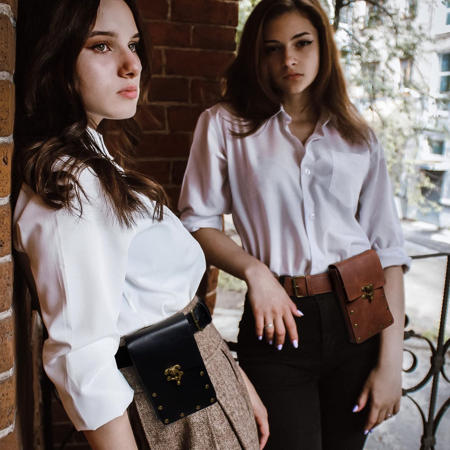 SUMGOGO Retro Belt Pouch Waist Bag Womens Fanny Pack Cellphone Holder Steampunk Medieval Renaissance Purse Costume Accessory (Brown)