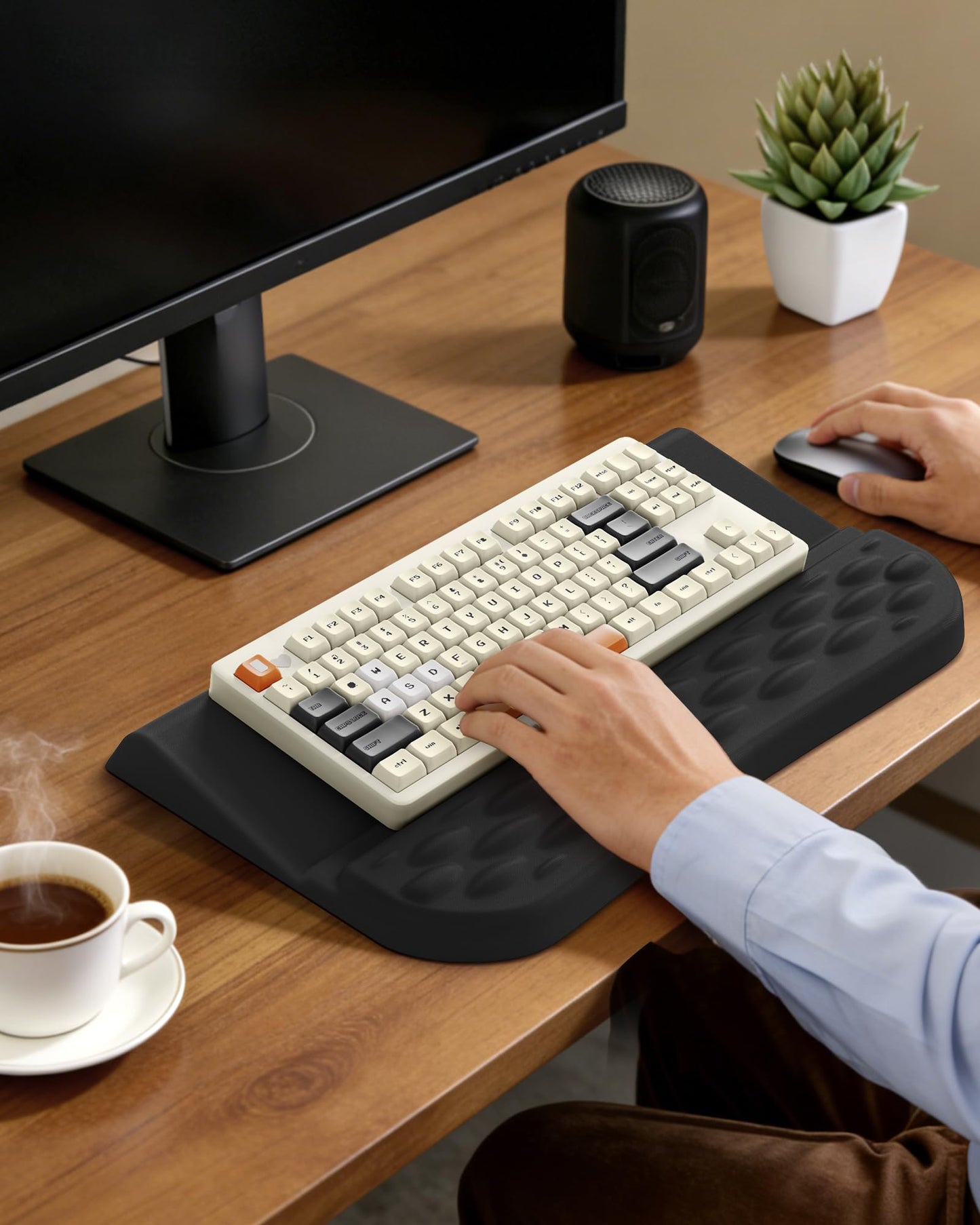 Laborio Keyboard Wrist Rest Stand for Desktop, 2 Angle Ergonomic Computer Keyboard Stand Key Board Riser Holder with Wrist Support, Arm Rest for Office, Home, Desk