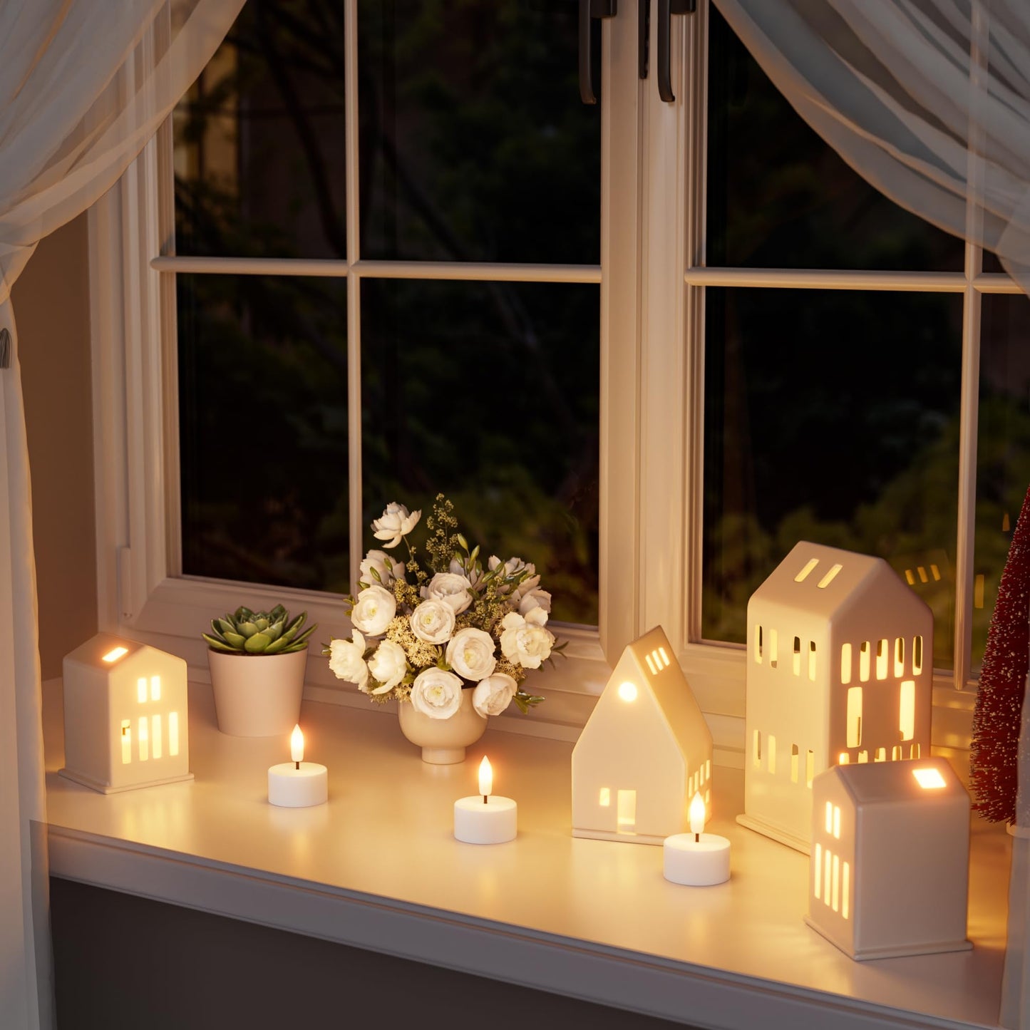 Kimjo Rechargeable Flameless Tea Lights Candles with Charging Base & Remote Timer, 6Pcs Battery Operated LED Candles, Flickering Electric Fake Tealight for Wedding Halloween Christmas Decor