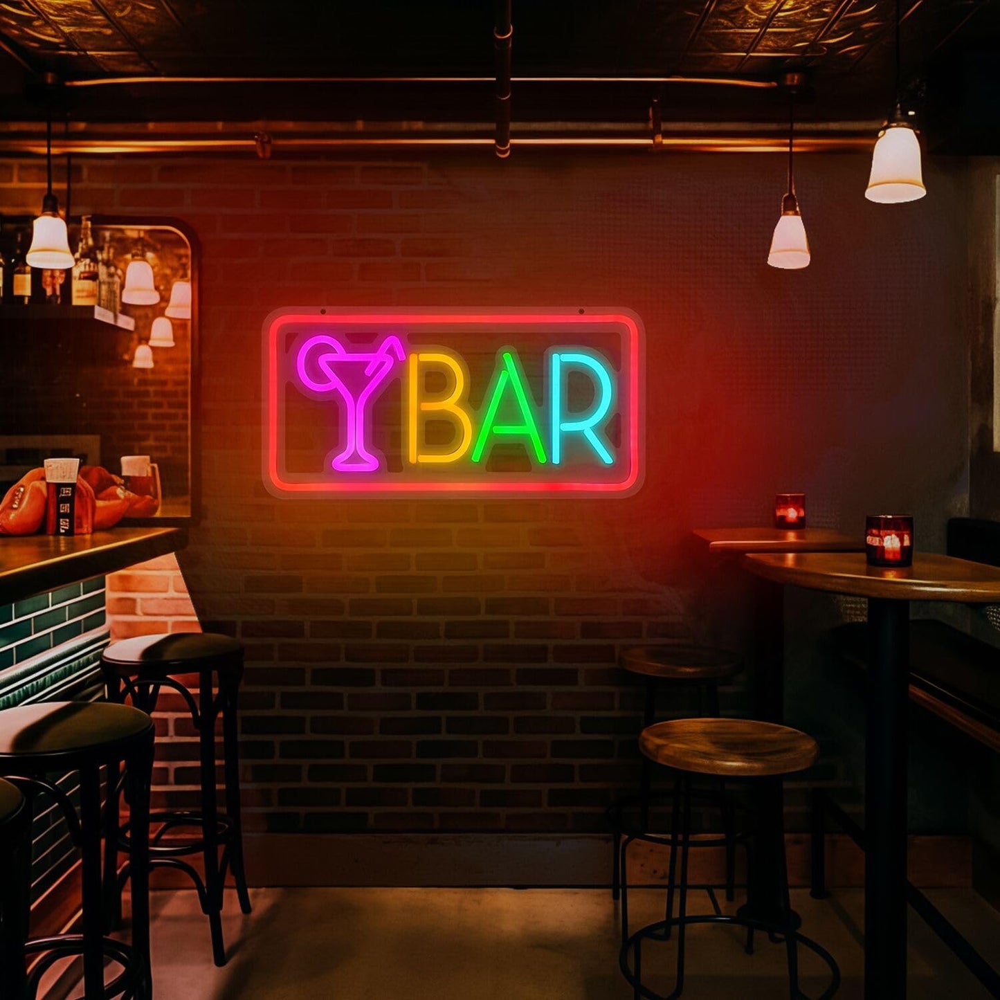 Bar Neon Sign, LED Sign for Wall Decor, LED Neon Light Signs for Home, USB Powered Bar lights for Cocktails Man Cave Party Club, Christmas Gifts