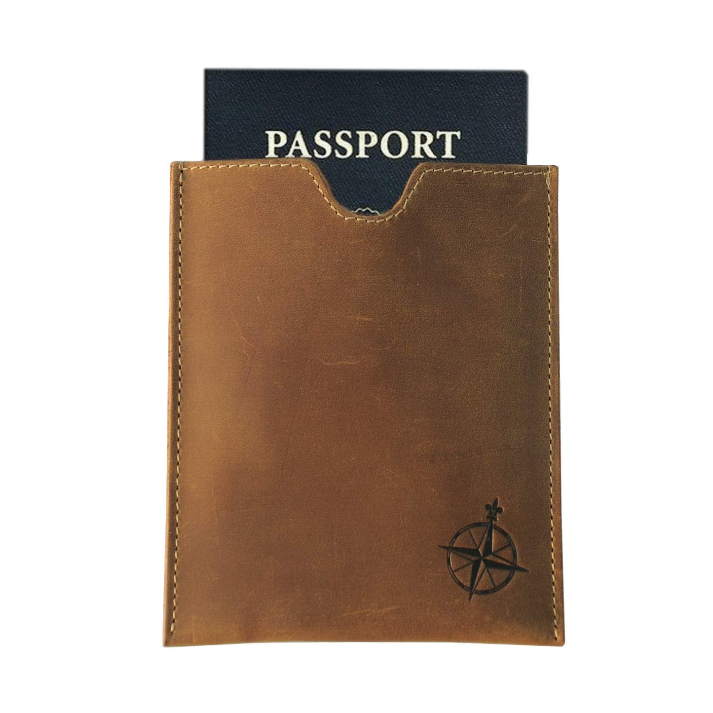 WANDERINGS Leather Passport Holder – Travel - Handmade Genuine Leather Wallet with Passport Pocket and Card Slots - RFID Blocking for Security Against Data Theft