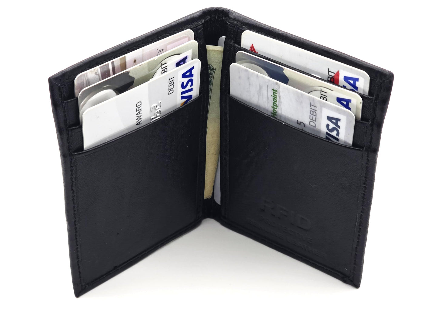 BLB Technologies LLC Slim Front Pocket Wallet for Men – Genuine Leather Minimalist Wallet, RFID Blocking, Holds Cards & Cash, Compact Everyday Carry
