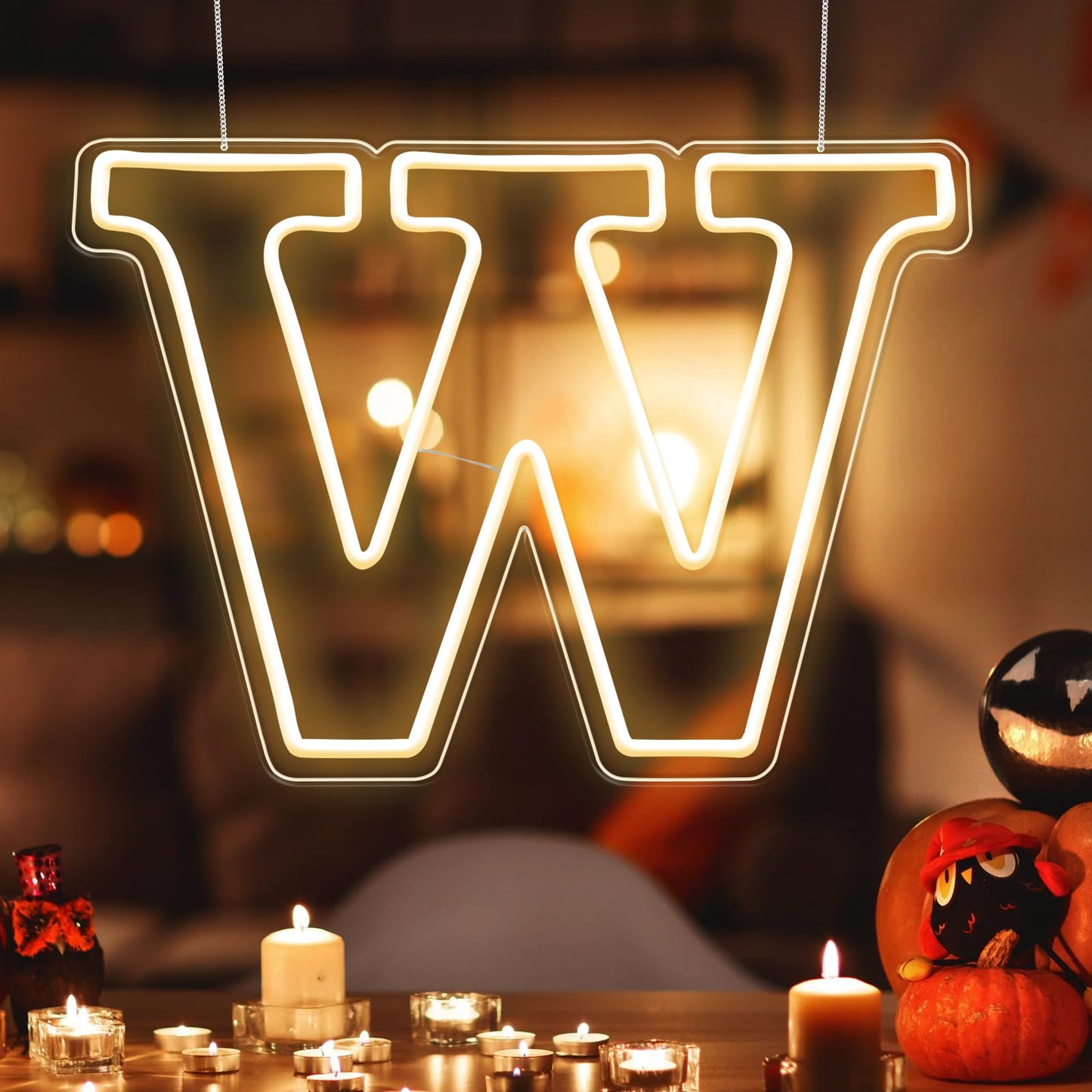 RumonZS Light Up Letters W LED Letters Lights Neon Sign 26 Alphabet 15.9" Decorative Lighted Alphabet for Wedding Party Birthday Bar Christmas Home Decor Letter Lights (Warm White)