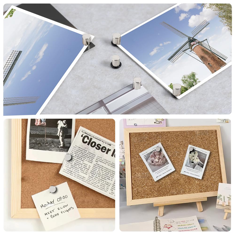 50 Sets Magnetic Pushpins, Magnet Thumbtack, Poster and Photo Hangers for Walls Bulletin Boards