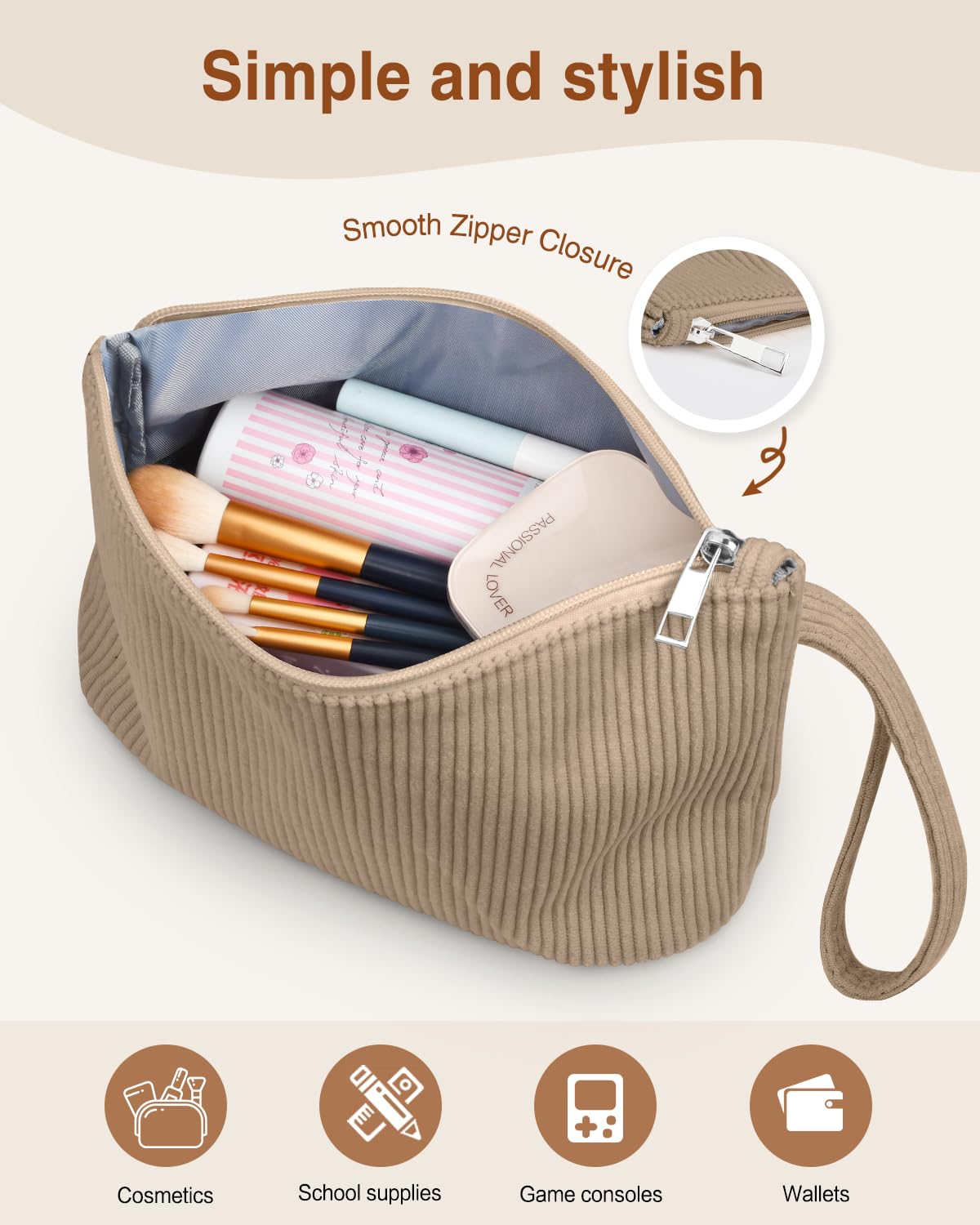 ZENTREON Laptop Tote Bags for Women Large Corduroy Tote Work Bags Lightweight Teacher Nurse Bible Bag for Work School Travel | with 12 Pockets, Zipper Handbag Bag, College Shoulder Bags