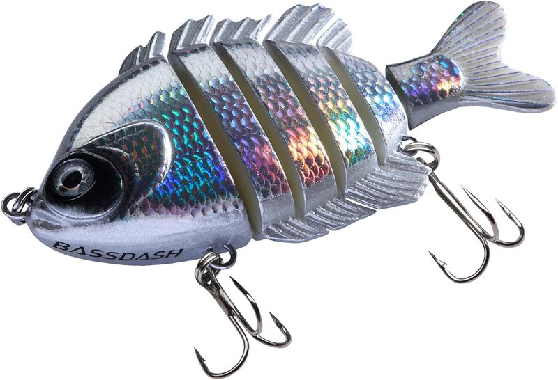 BASSDASH Multi-Jointed Bluegill Swimbaits - Hard Topwater Bass Fishing Lures | 3.5in/0.85oz