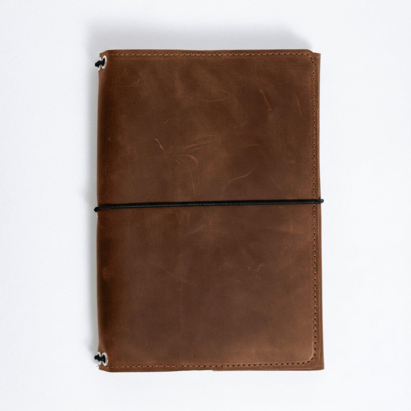 TORAKIP Leather A5 Notebook Cover – Refillable Journal Case with Elastic Bands, Pen Loop & Inner Pockets, Handmade Notebook Organizer, Fits 5.8" x 8.3" Inserts (Paper Not Included), Brown