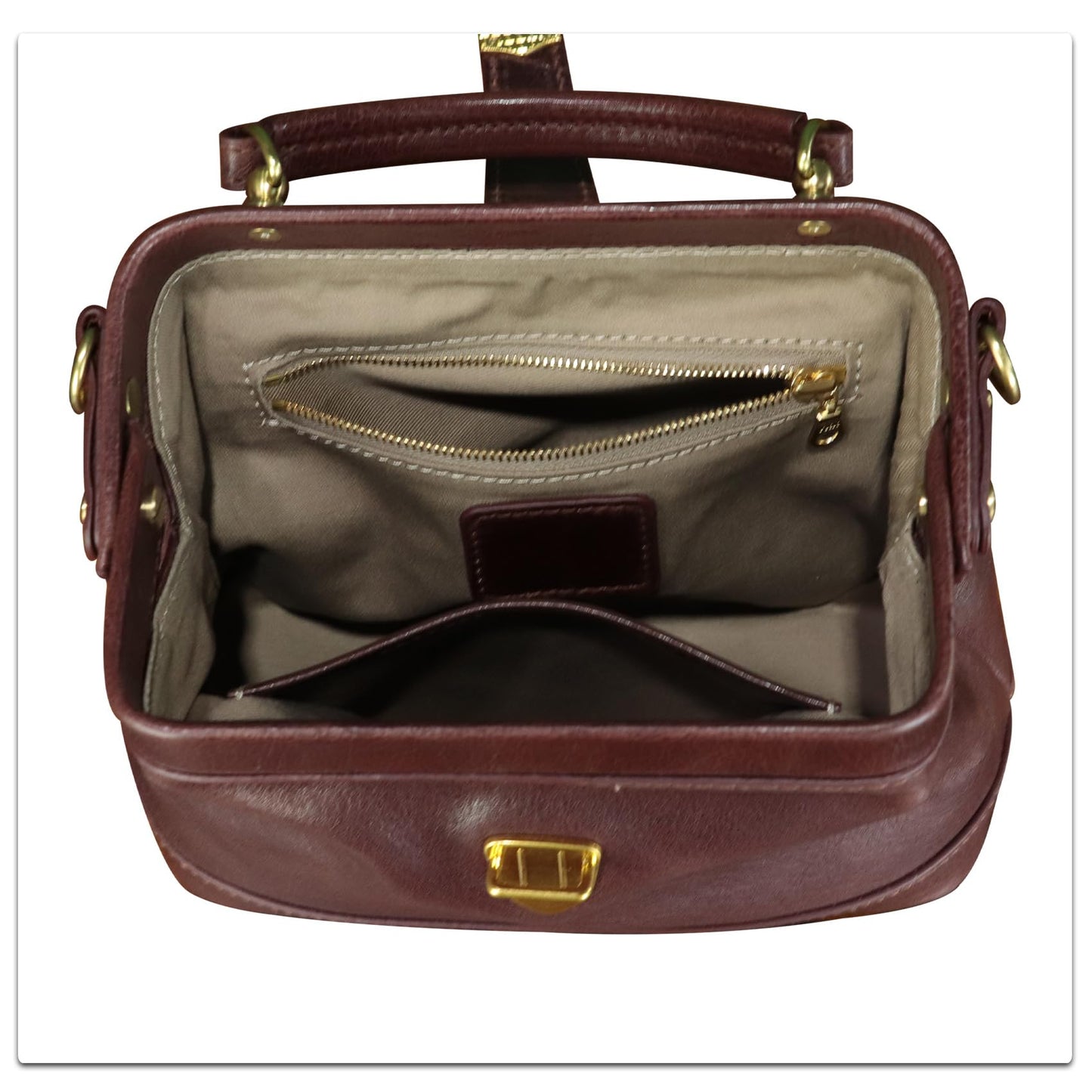 Genuine Leather Small Purses and Handbags for Women Designer Vintage Doctor Style Crossbody Bag Shoulder Satchel Phone Bag (Coffee)