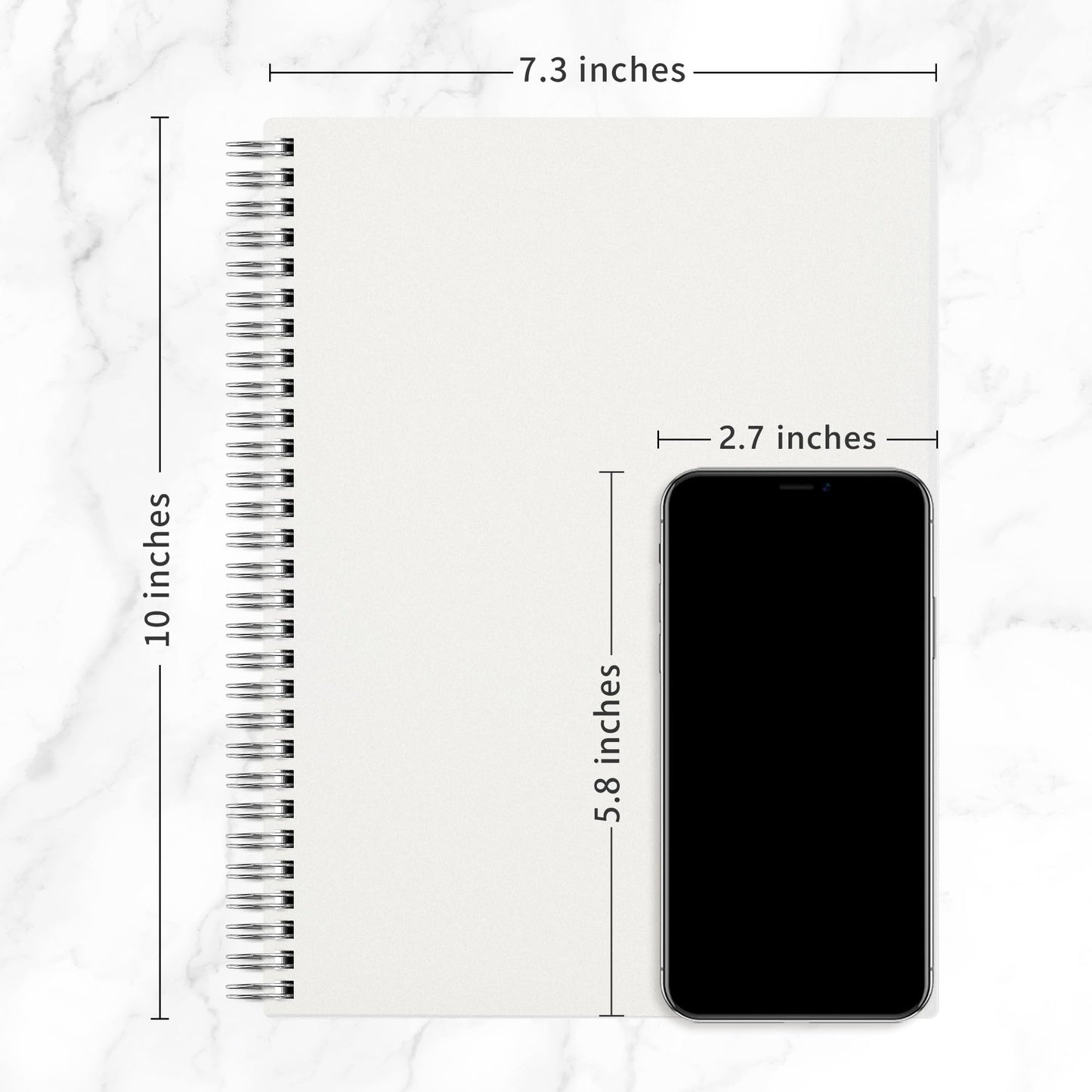 RETTACY Blank Journal Notebook, 2-Pack, 160 Pages per Pack, B5 Medium Size (7.6'' × 10''), 100 GSM Thick Paper, Spiral-bound, Flexible Plastic Cover, for Sketching, Drawing, Painting