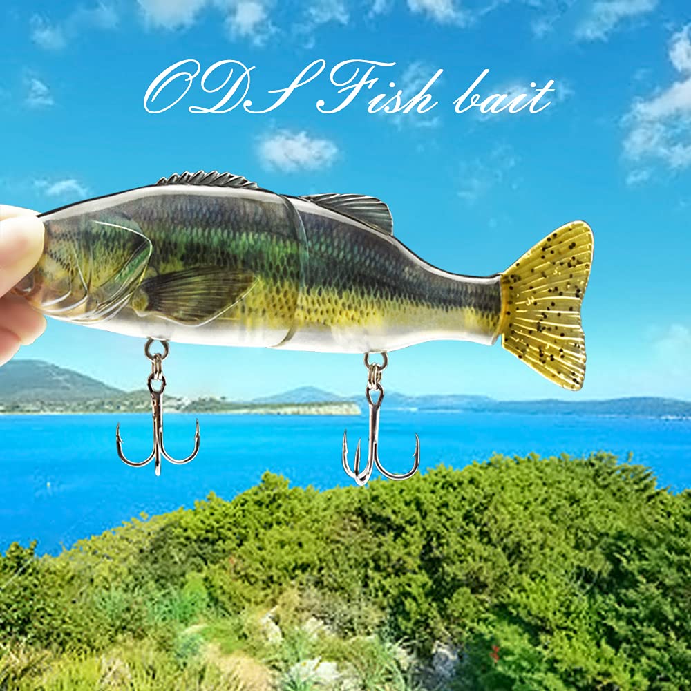 ods lure Fishing Lure Glide Bait Jointed Swimbait Artificial Fishing Bait with Hooks for Bass Trout Pike Walleye (Trout Glide Bait 6.6")
