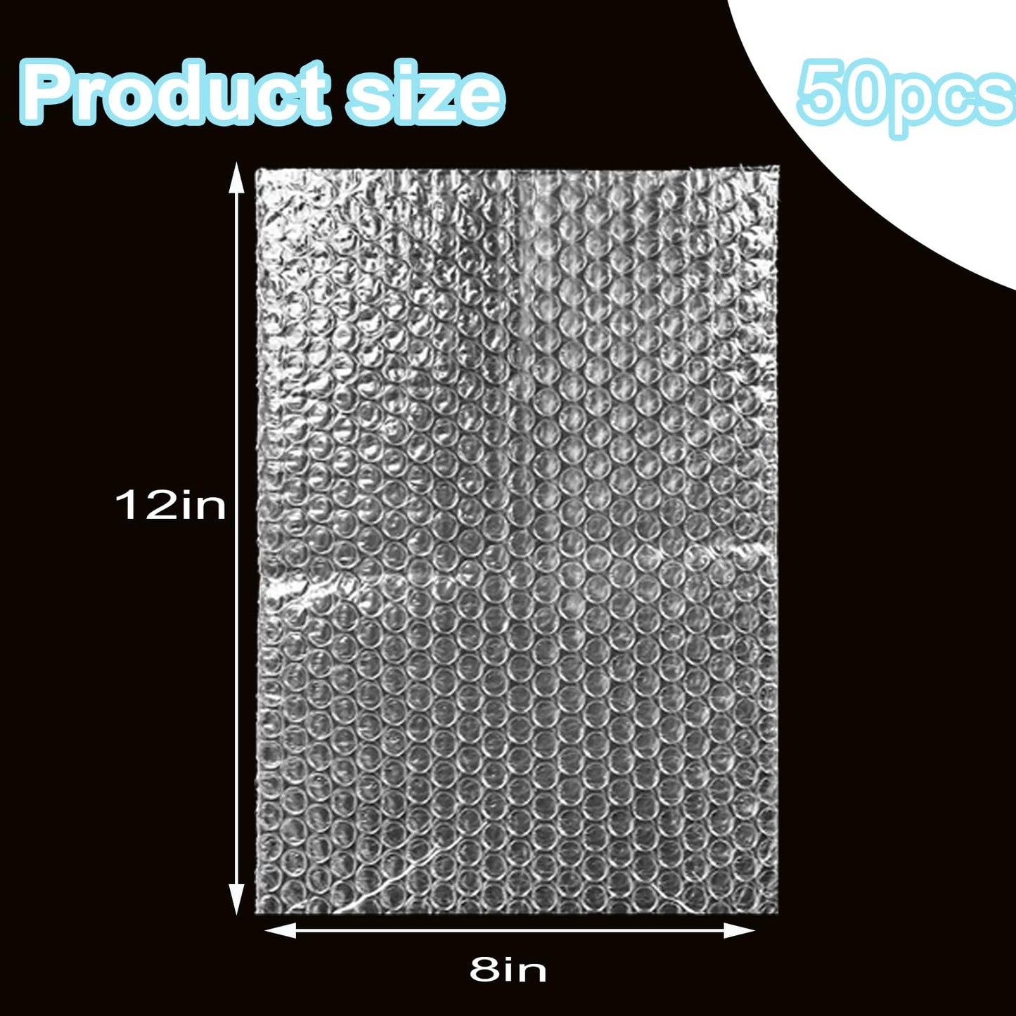 50Pcs 8'' X12'' Bubble Pouches Wrap, Clear Bubble Out Bags for Shipping,Double Walled Cushioning Bags for Moving,Packing and Extra Protecting Fragile Item