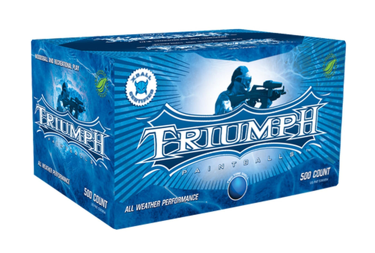 Xball Triumph 68 Caliber 500ct Paintballs, Blue Fill and Shell