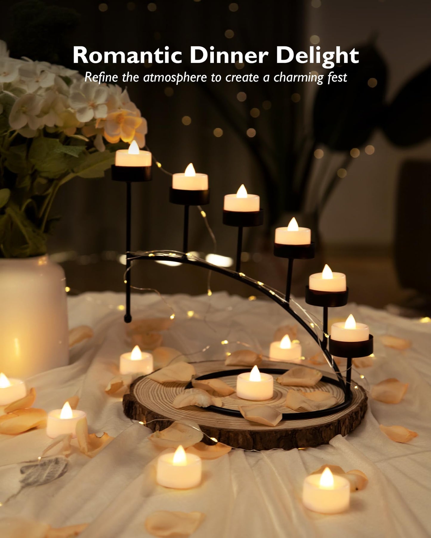 BEICHI Remote Candles, 24 Pack Timer Candle, Flameless Tea Lights Candle Battery Operated, Flickering LED Tea Lights, Timer Battery Votive Candles- Warm White- White Base