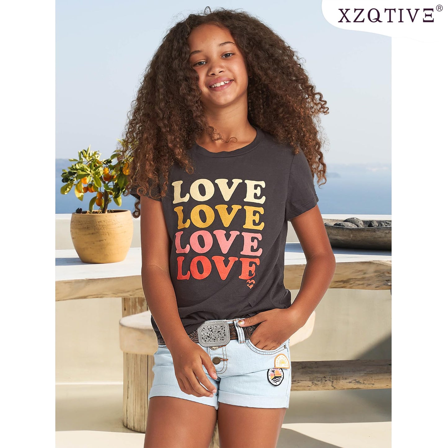 XZQTIVE Genuine Leather Belts for Boys Girls Vintage Kids Western Cowboy Cowgirl Belts Engraved Tooled Leather Belts,coffee