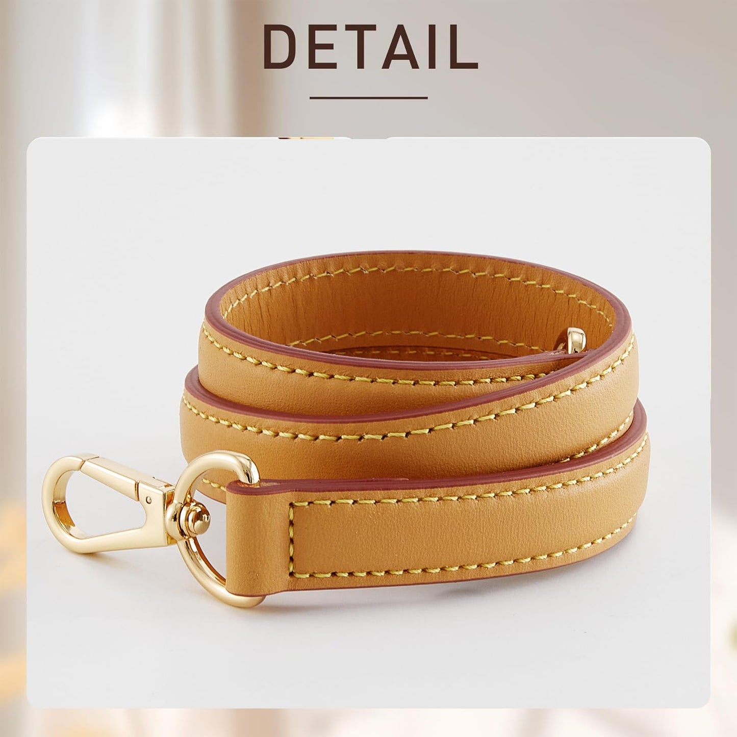 Doxo Genuine Vachetta Cowhide Leather Shoulder Strap - 0.7'' Width 24.8'' Length Short Replacement Straps Compatible with LV Graceful Tote, Speedy, Alma & Dauphine Bags (Beeswax)