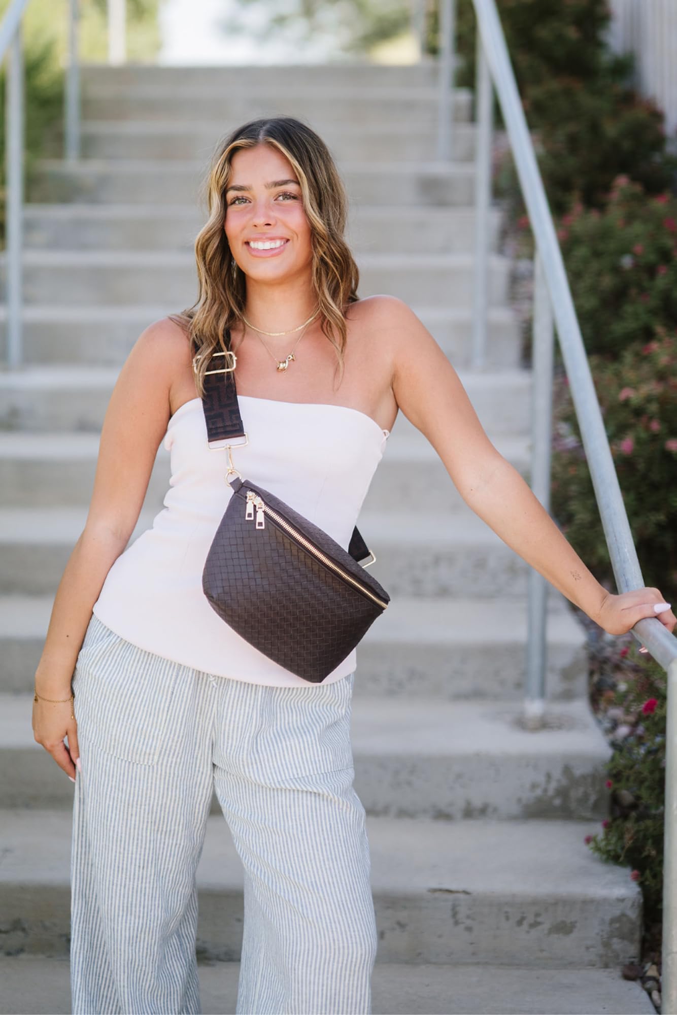 Modern Chic Woven Crossbody Bags for Women - Rory Vegan Leather Purse, Adjustable Strap, Lightweight, Lavender Pressed Woven