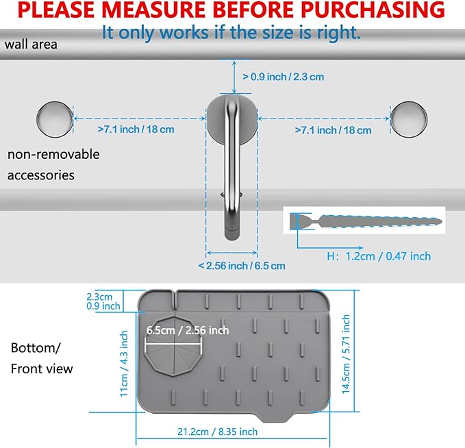 Mini Splash Guard 8.3" Dual-Sided Faucet Splash Guard Small Faucet Handle Drip