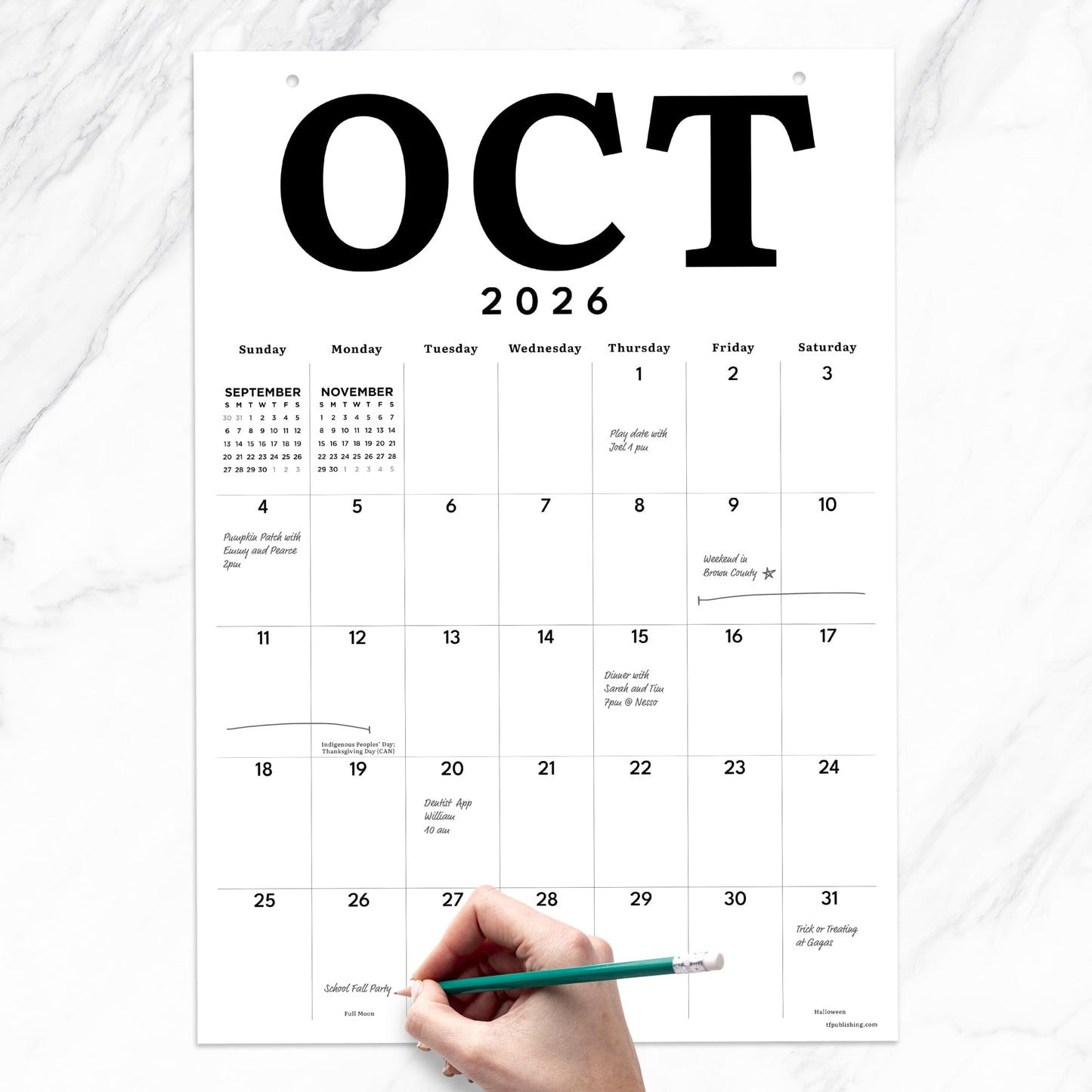 TF Publishing July 2026 - June 2027 Medium Art Poster Wall Calendar with Premium Paper Tear-Off Sheets - 12 Month Academic Year 2026-2027 Desk or Hanging Office Calendar for Schedules - 12 in x 17 in