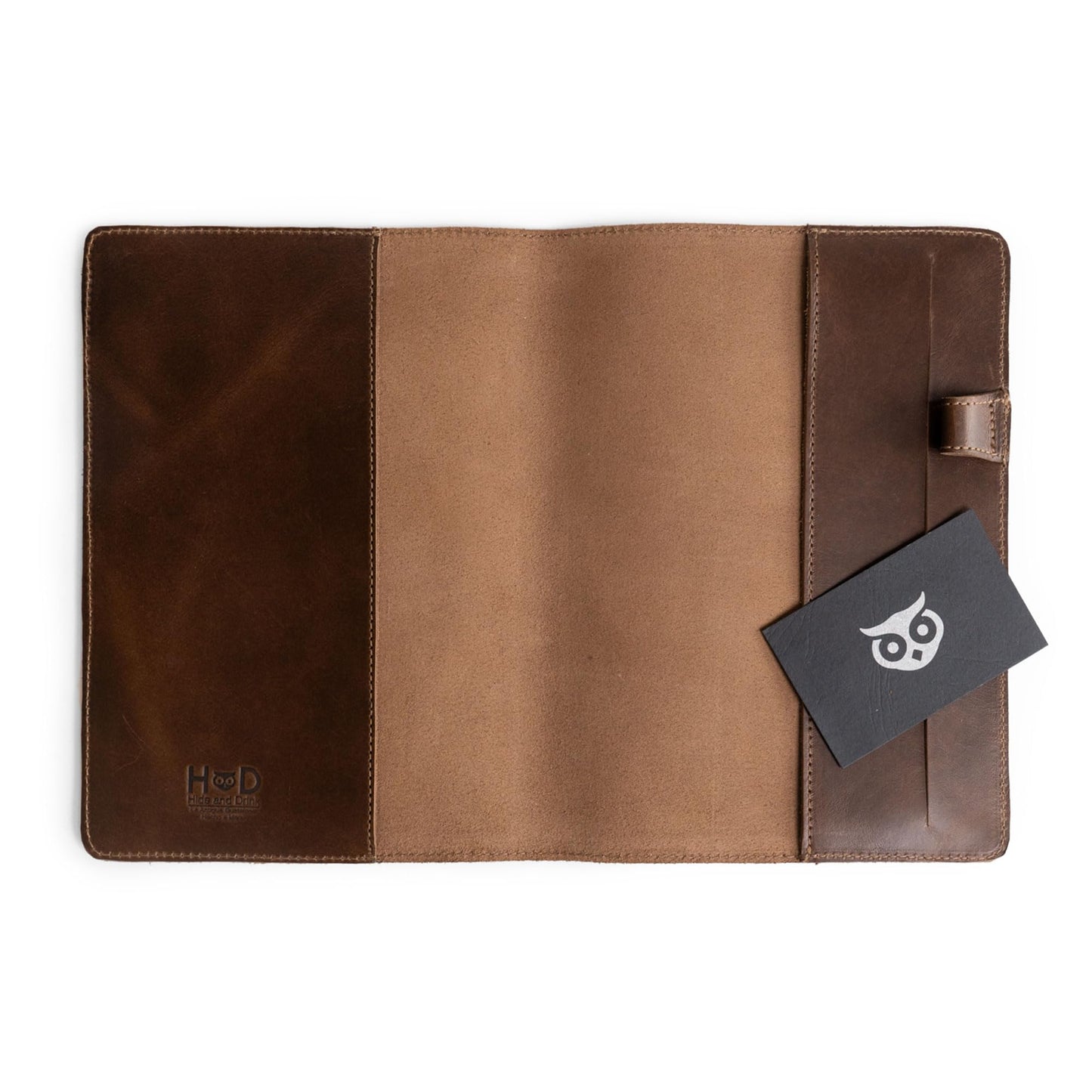 Hide & Drink, Case for Hardcover Leuchtturm A5 (5.75 x 8.25 in.) Notebook, Protective Cover for Journal, Personal Planner, Full Grain Leather, Handmade Writing Accessory (Bourbon Brown, A5)