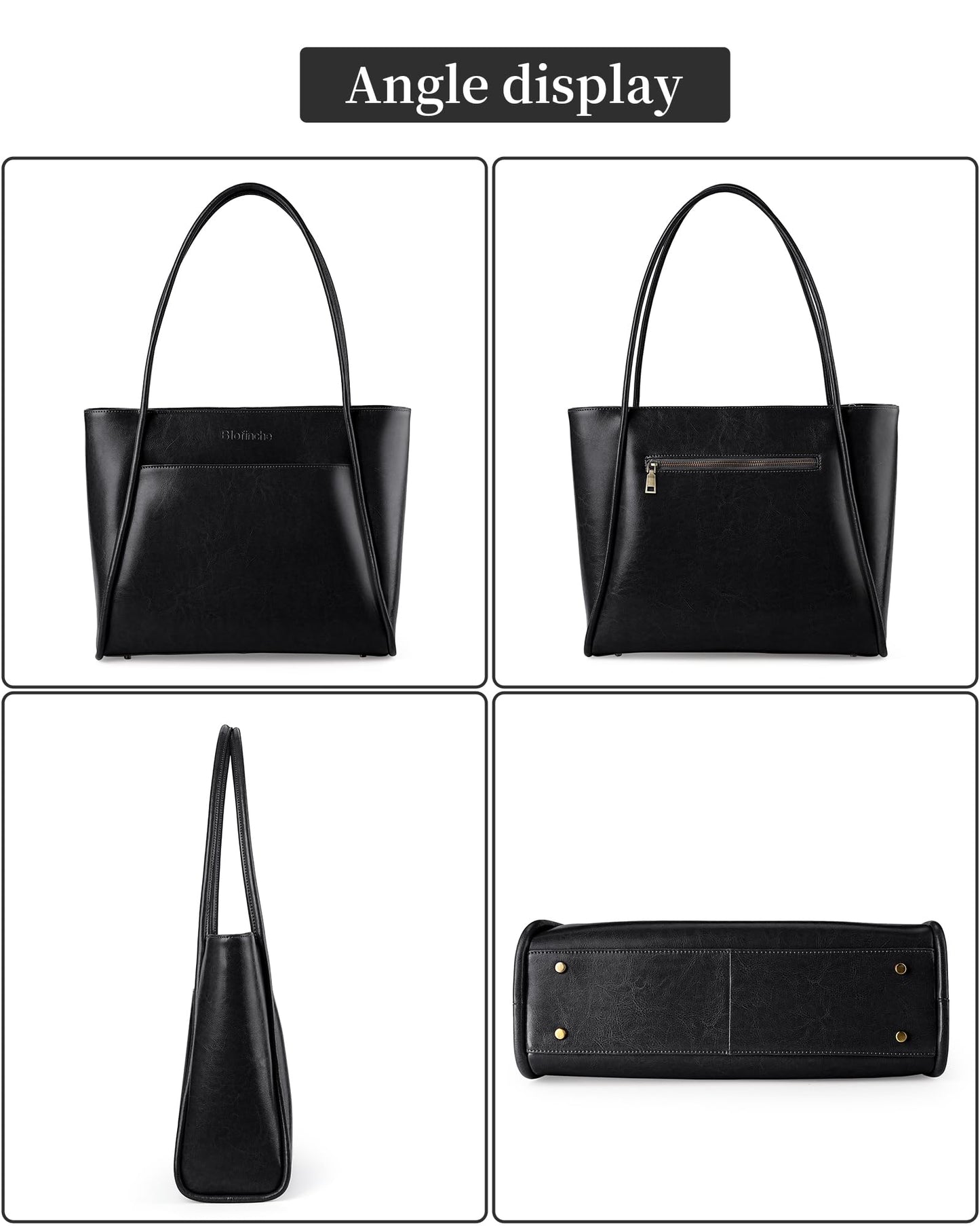 Professional Genuine Leather Laptop Tote Bag for Women Fits 13.3" Computer- Work Travel Business Teacher Bags Designer Structured Briefcase Shoulder Handbag for Office Commuter College Educators