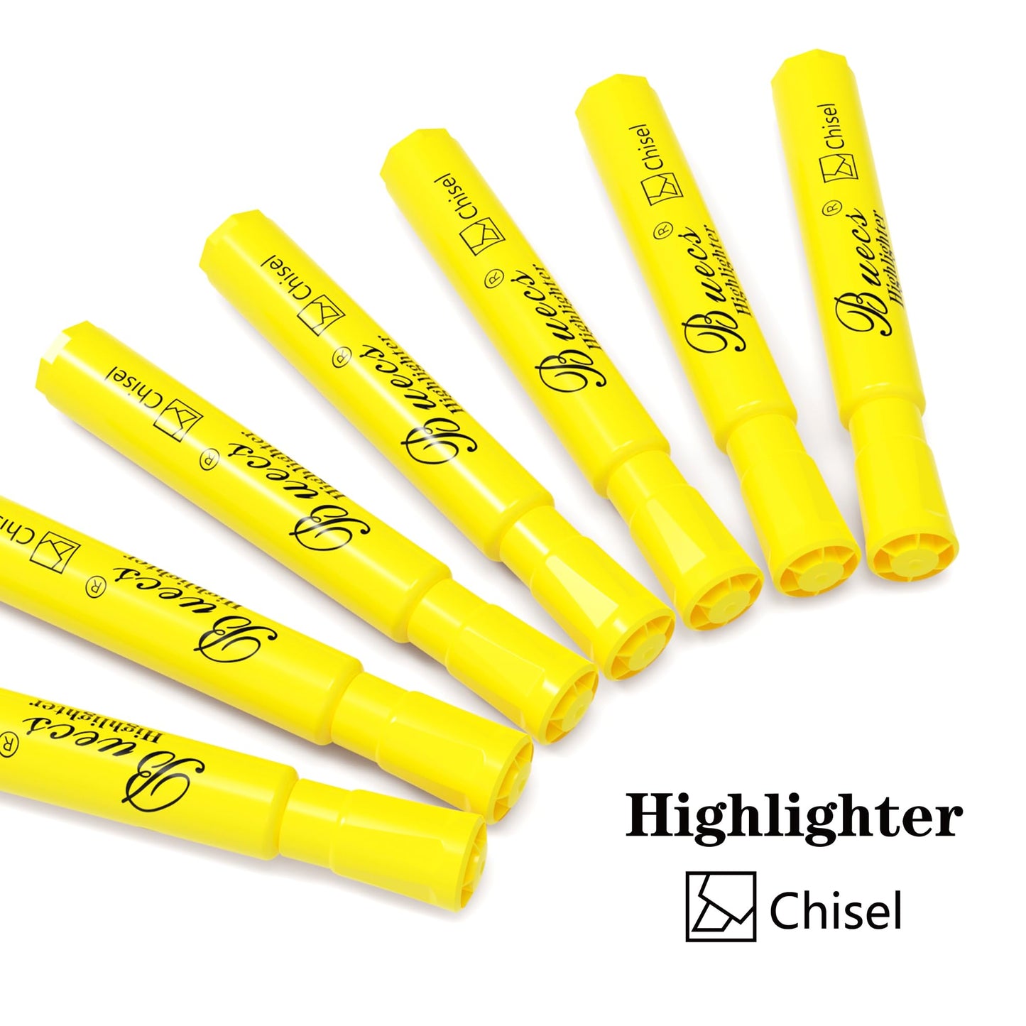 Buecs Highlighters Bulk Pack, 96 Count, Chisel Tip,Fluorescent Yellow, suitable for Adults Highlighting Planner Notes, Office School Supplies