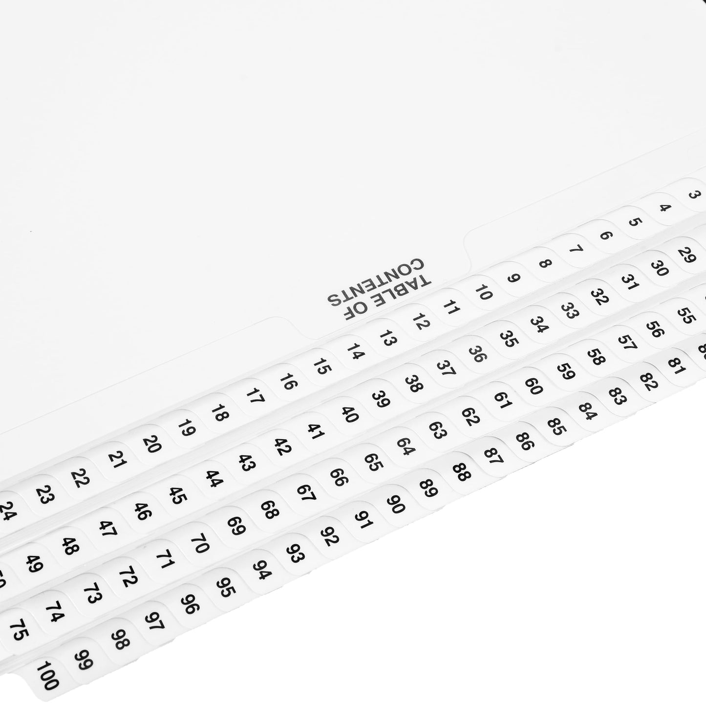 Exhibitindexes® Numbered Dividers 1-100 Punched - AVE Style Bold Tabs - Side Collated Exhibit Tabs - Made in The USA | Letter Size - 1-100 - Sets