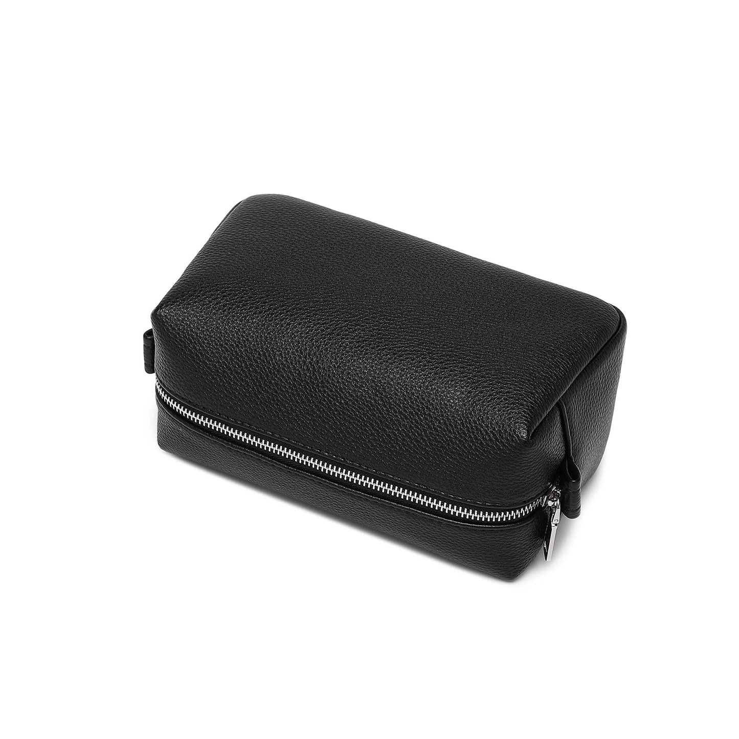 YONBEN PU leather Organizer Bag Lightweight Cosmetic Bag with Ring Clasp Perfect Travel Makeup Bag for Women (Black/PU)
