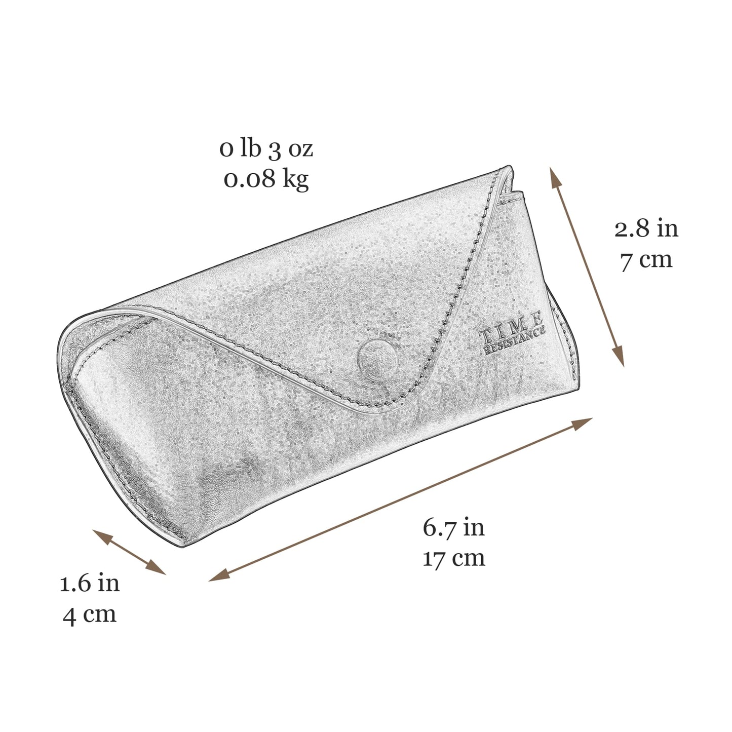 Time Resistance Leather Glasses Case - Hard Shell Leather Eyewear Holder – Sunglasses Case Handmade in Italy (Brown)