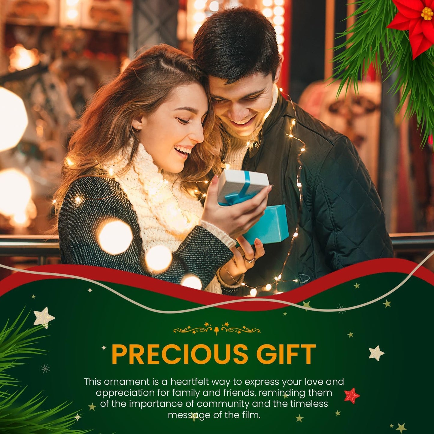 It's a Wonderful Life Inspired Christmas Angel Bell Ornament with Stainless Steel Angel Wing Charm. New Larger Size and Now Comes with 2 Interchangeable Ribbons. (Stainless Steel)