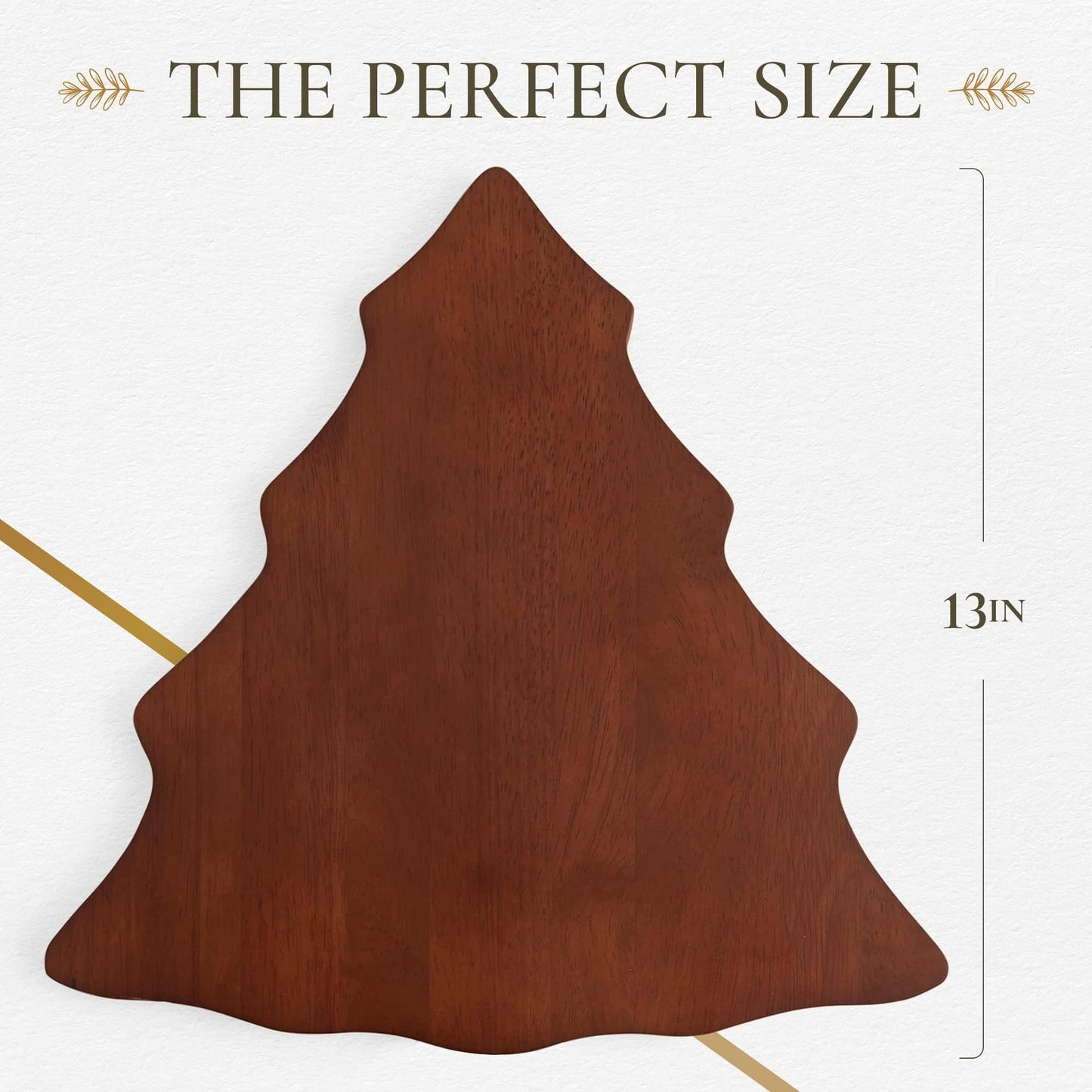 Spode Christmas Tree Cheese Board & Spreader Set (2-Piece) – 13" Acacia Wood Cheese Serving Board with Handled Spreader – Festive Serveware for Holiday Entertaining, Charcuterie & Appetizers
