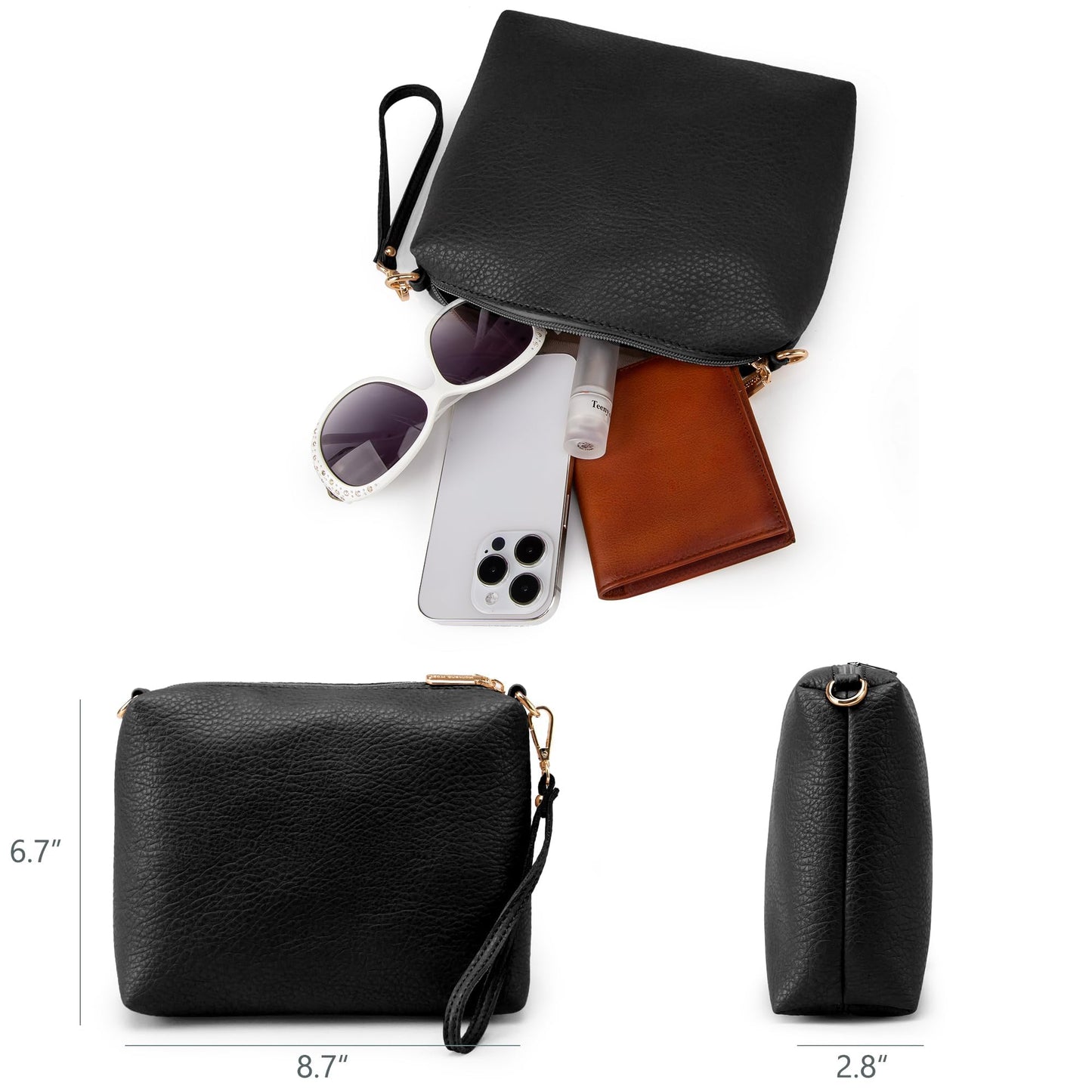 Montana West Hobo Bags for Women Ultra Soft Foldable Shoulder Bag Purse with Coin Purse,MWC2-122BK