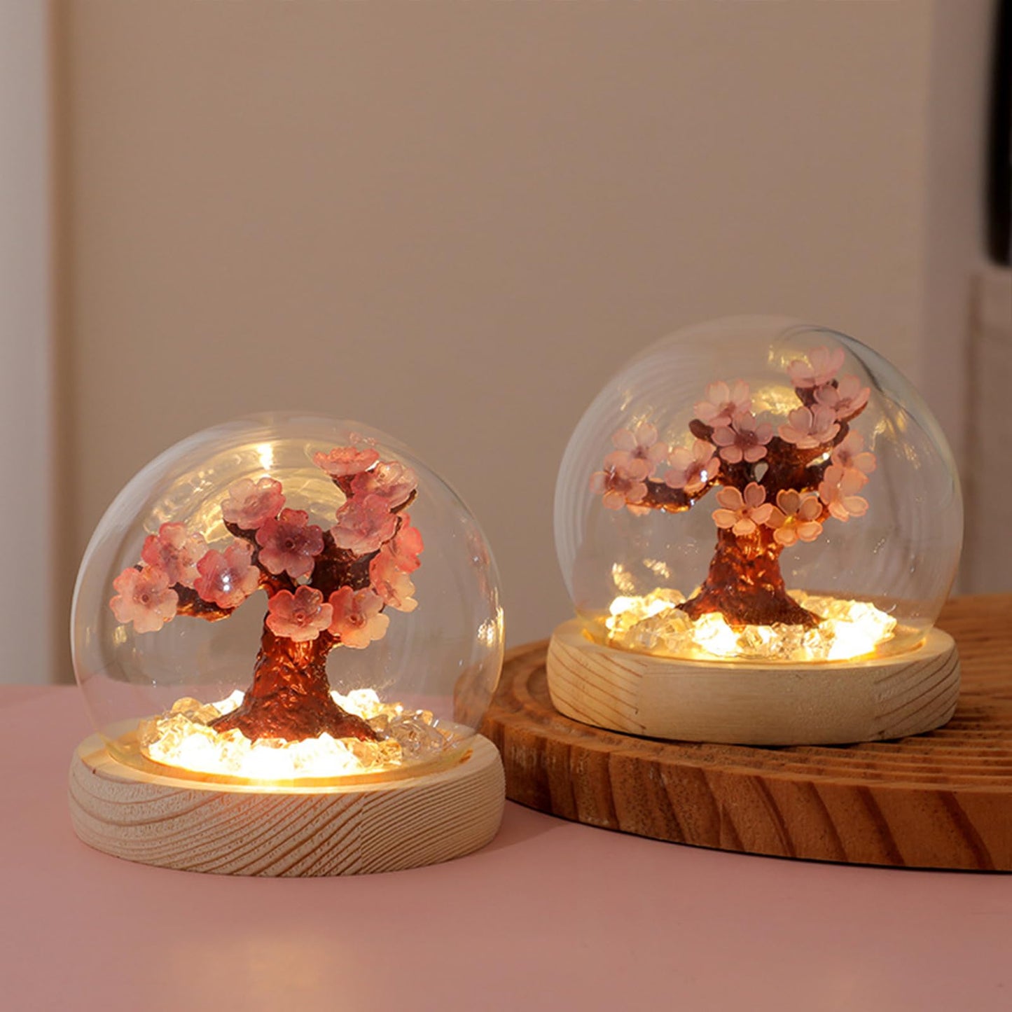 Richaa Pretty Cherry Blossom Lamps Flower Night Light Cute Bedroom Decor Unique Gifts for Women - Battery Powered (not Included)
