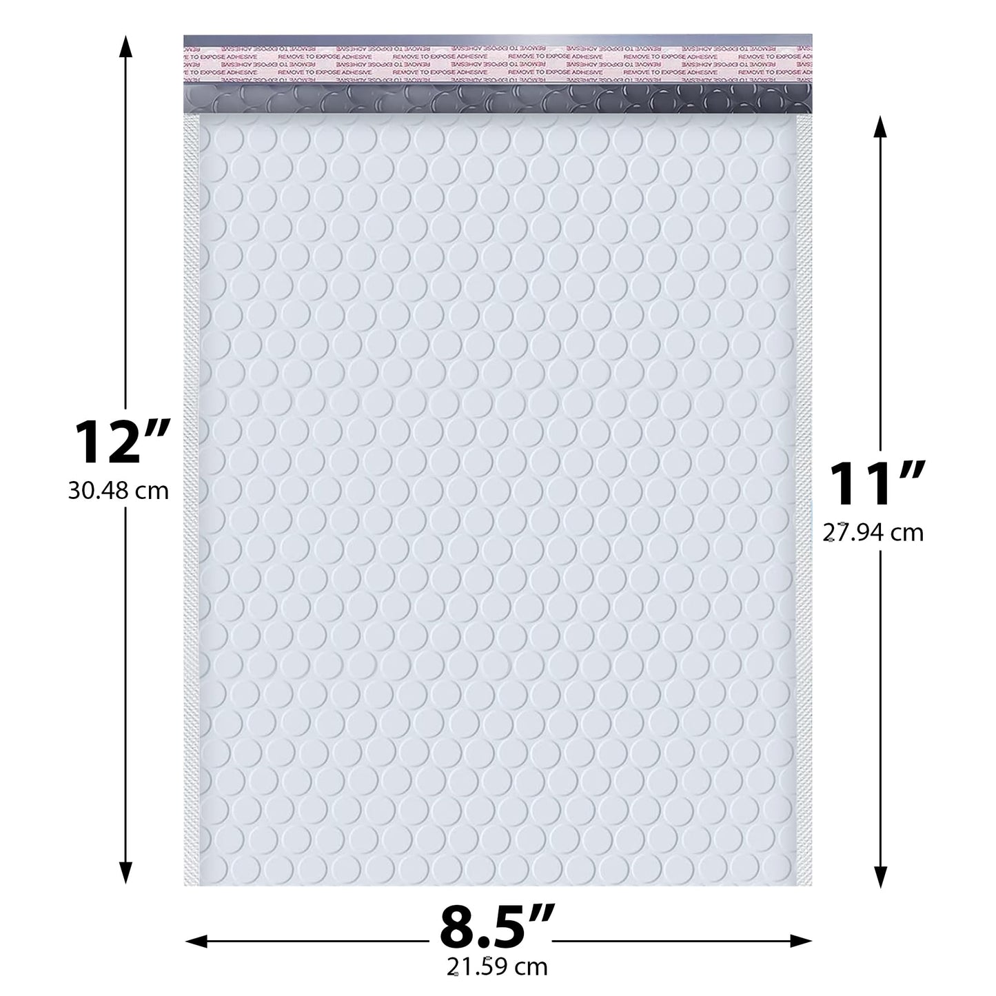 White Poly Bubble Mailers 8.5x12 inch #2 | Self Seal Padded Envelopes | Cushioned Bubble Mailer | Usable Size 8.5x11 | WaterProof | Lightweight mailing Shipping Bags | US Made | 200 Pack Bulk