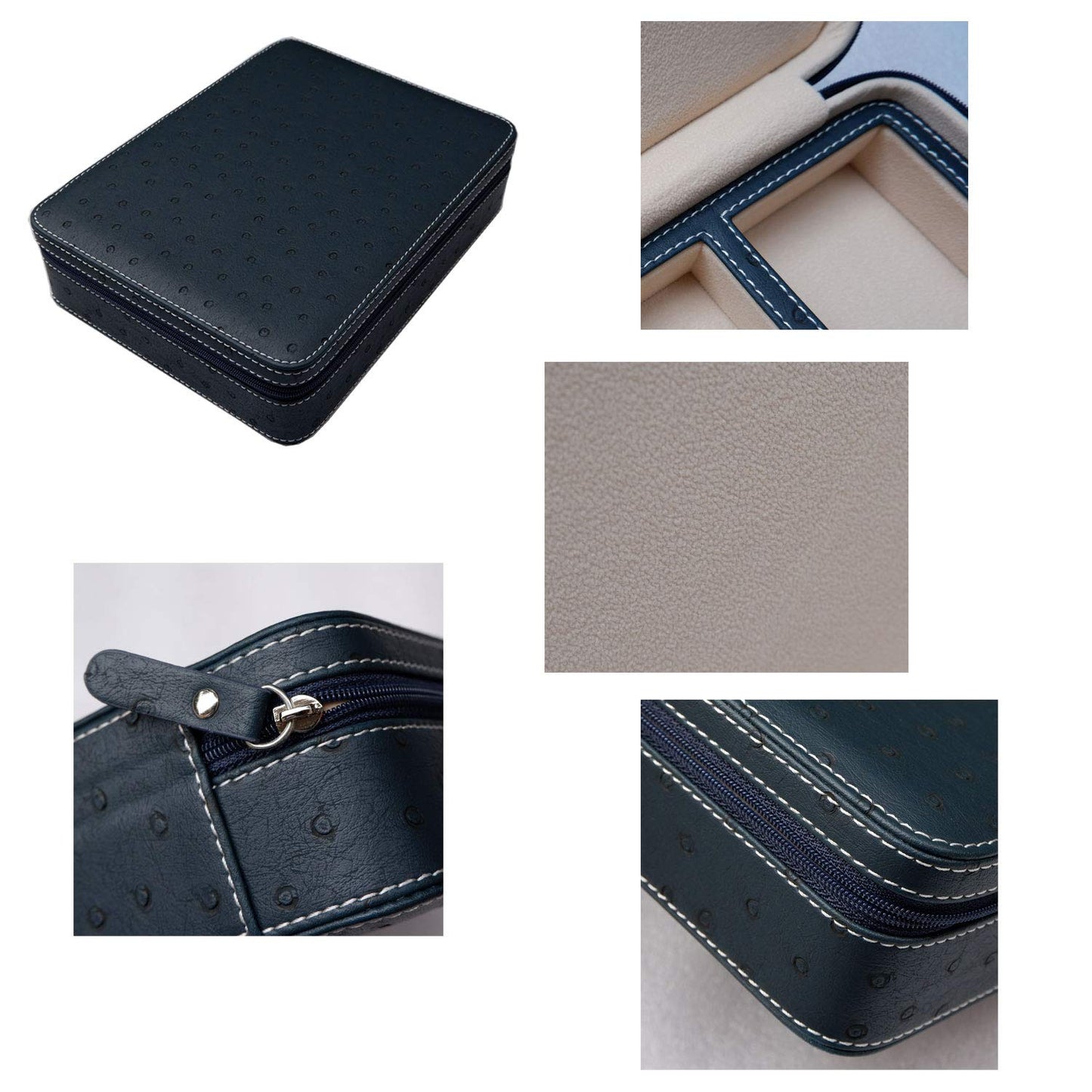 Beaufort 3 Slots PU Leather Eyeglasses Storage Box Sunglasses Box Jewelry Display Case Watch Box for Women Men