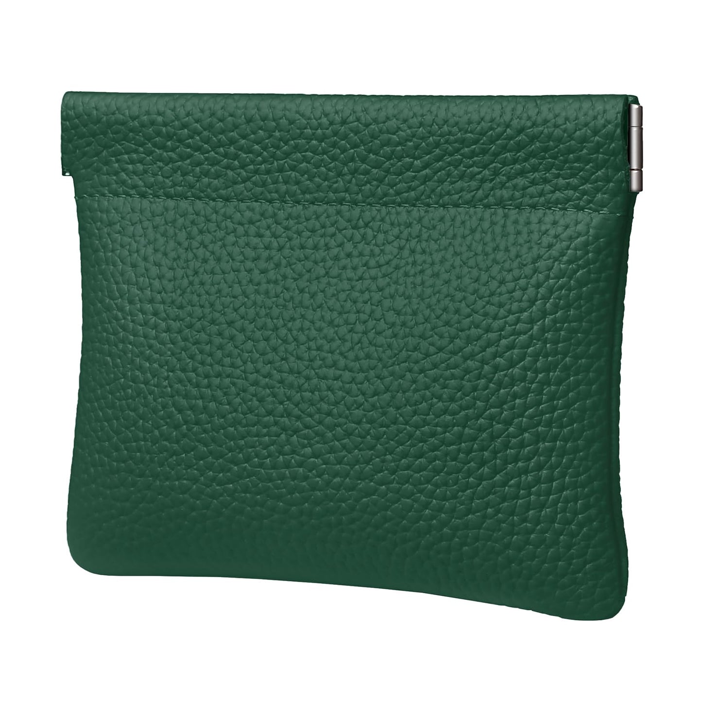 Genuine Leather Squeeze Coin Purse Pouch Change Holder For Men & Women Mini Change Purse Pouch for Pocket, Small Pouch Credit Card Key Headset Lipstick Holder (Green)