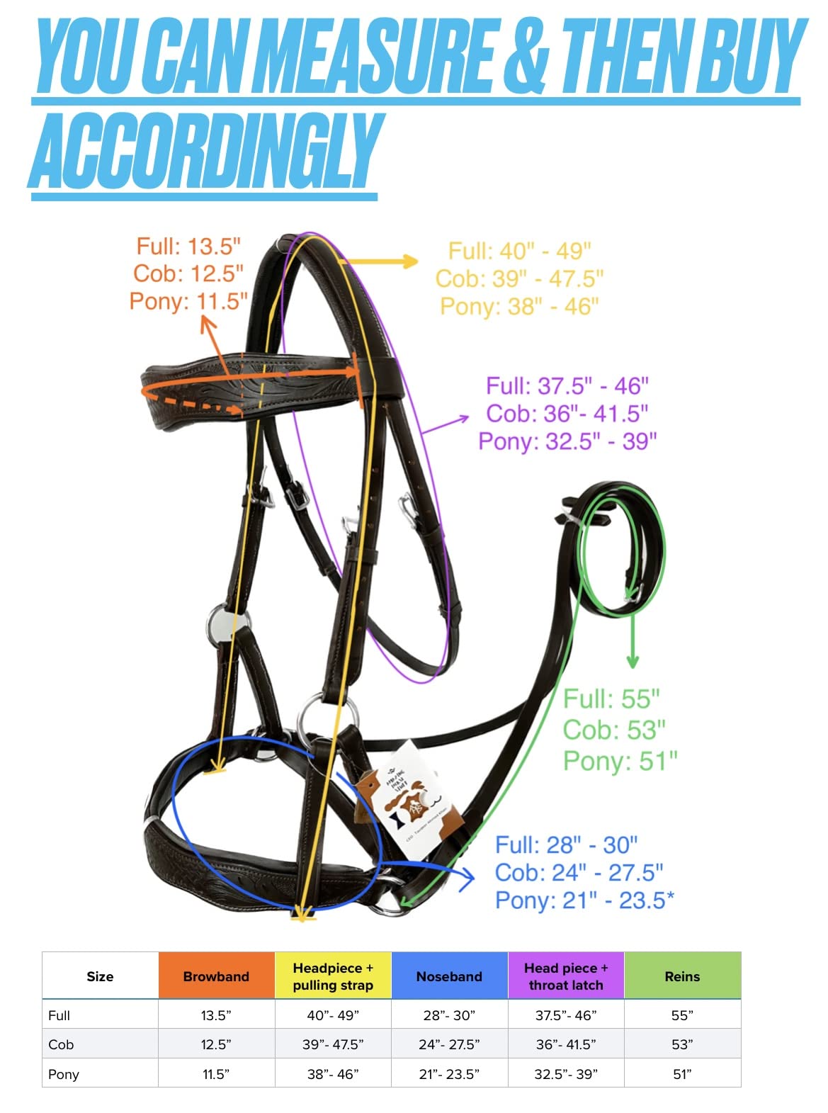 AMAZING HORSE STUFF Sidepull Bitless Bridle with Designer Hand Carving On Brow & Noseband Curved Shaped Brown (Full, Cob, Pony) (Pony)