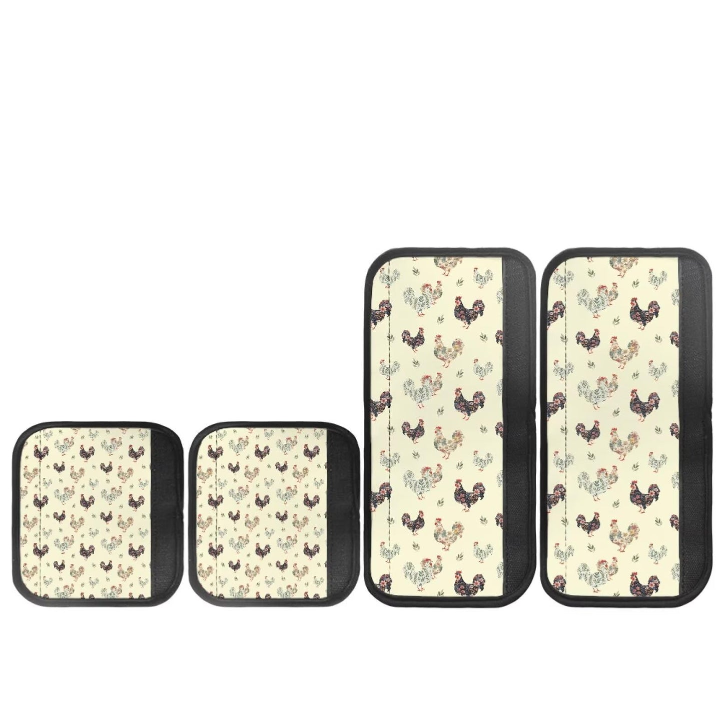 HUISEFOR Rooster Refrigerator Handle Covers Set of 4 Adjustable Fridge Microwave Dishwasher Door Cloth Protector Non-Slip Kitchen Appliance Handle Cover Gift for Friends