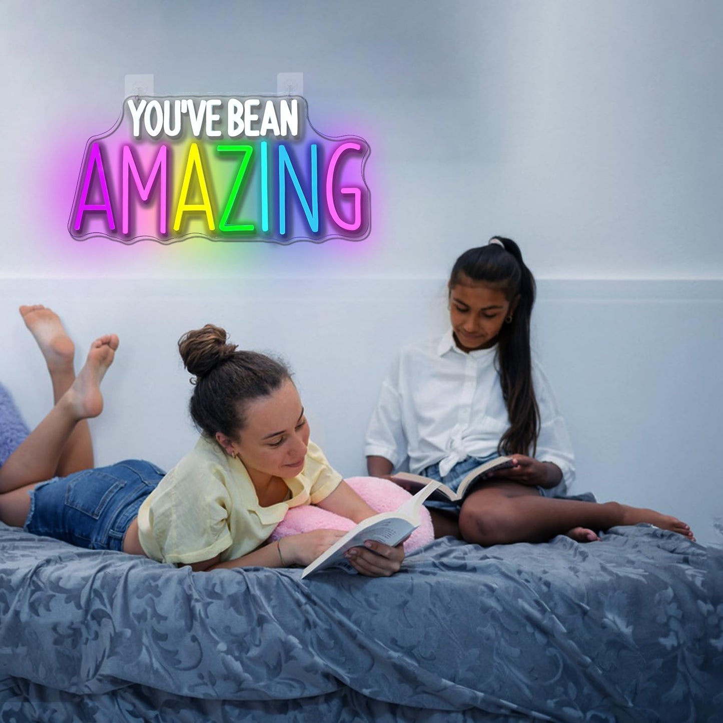 Virlusy You've Bean Amazing Neon Sign for Wall Decor Dimmable Positive Letters Led Light Up Signs LED Neon Light for Classroom Decor for Library Study Room Cafe Bedroom Art Decor Birthday Gift