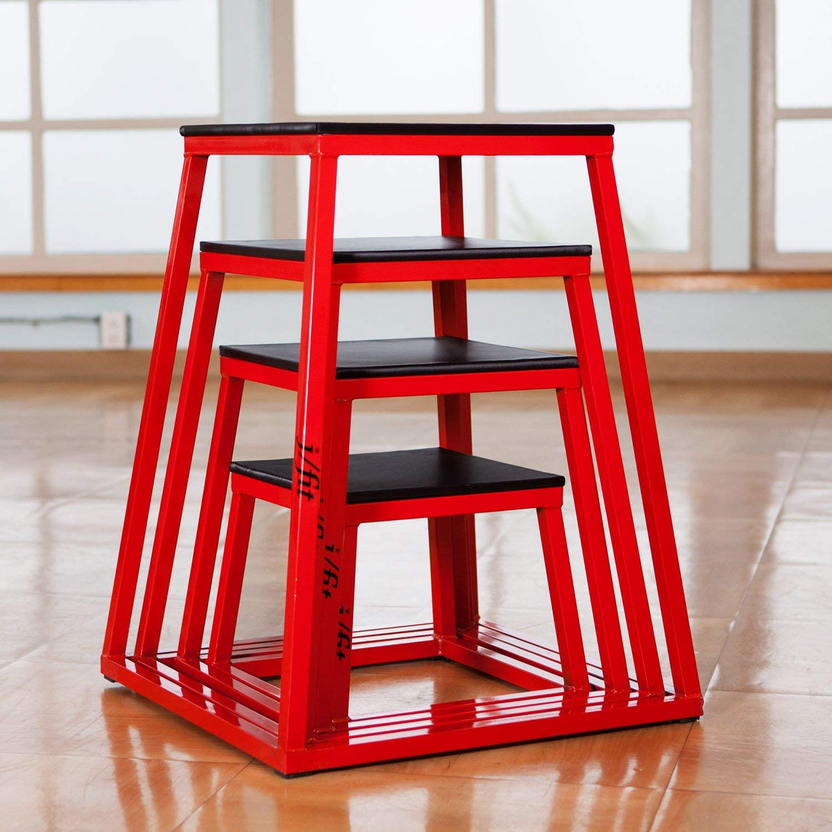 JFIT Plyometric Jump Box - 18", Red/Black