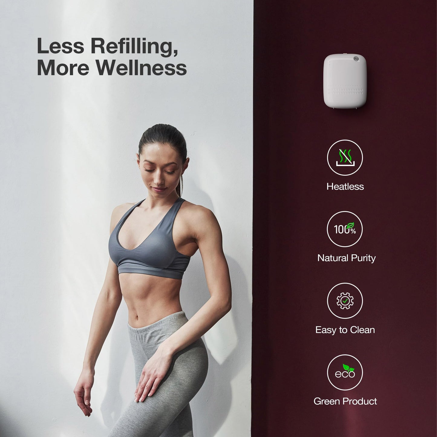 Airversa Waterless Essential Oil Diffuser for Home Large Room and Commercial Use, Up to 2000 sq ft, App Control Cold Air Diffuser, 400mL, DC-12V/1A Plug in Wall, Smart Scent Air Machine, ANW-White