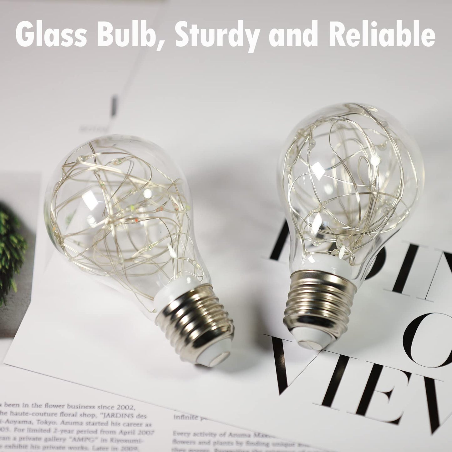 HOWORR 2W RGB Color Changing LED Fairy Light Bulbs, 15W Equivalent Cute Light Bulbs for Pendant Light Fixtures, Bedroom, Living Room, Christmas, Wedding, E26 Base