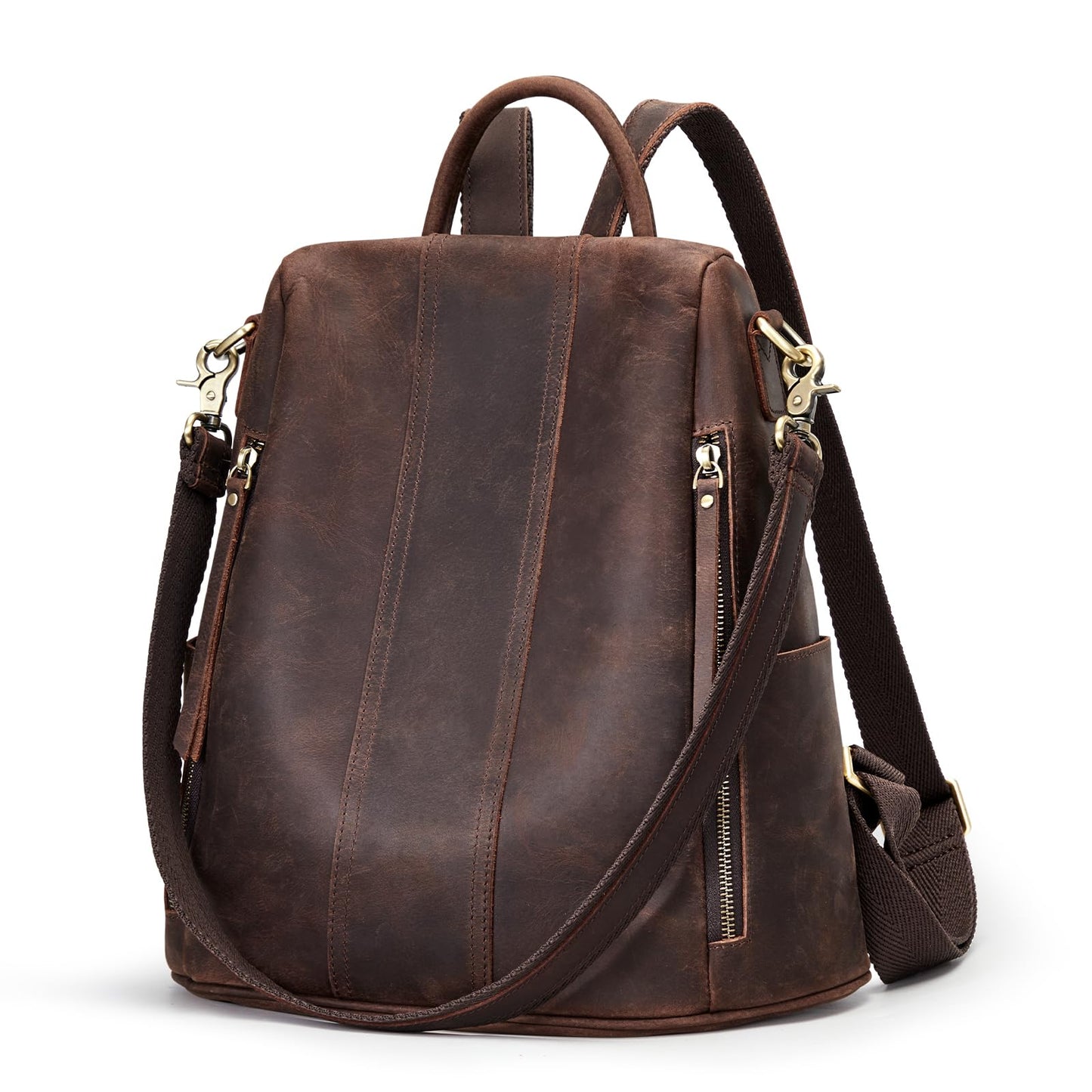 S-ZONE Leather Backpack Purses for Women Antitheft Soft Rucksack Ladies Shoulder Bag Medium
