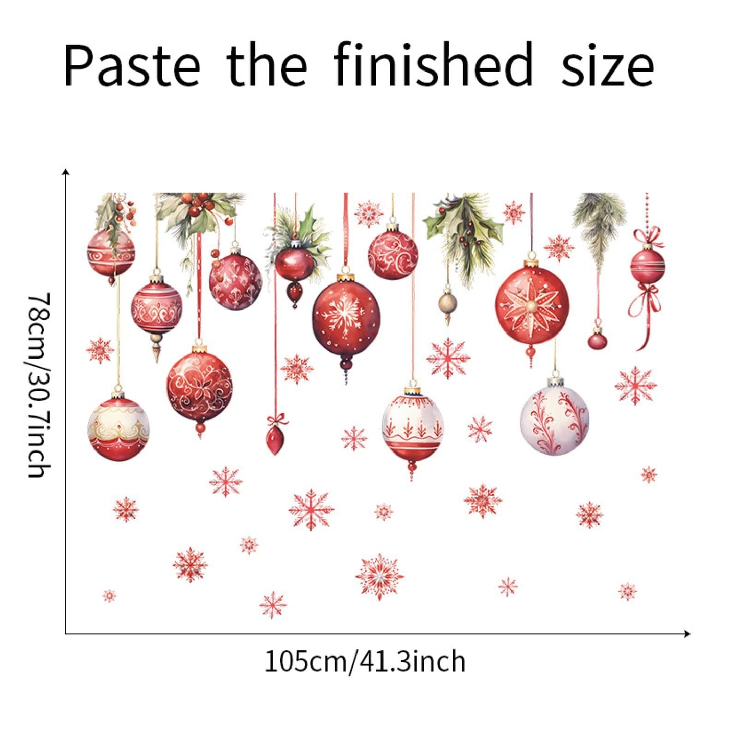 Merry Christmas Wall Decals Pine Cone Snowflake Wall Stickers Christmas Winter Home Wall Art Decor for Kids Room Classroom Office Bedroom Living Room Kitchen Playroom Decor (Snowflake)